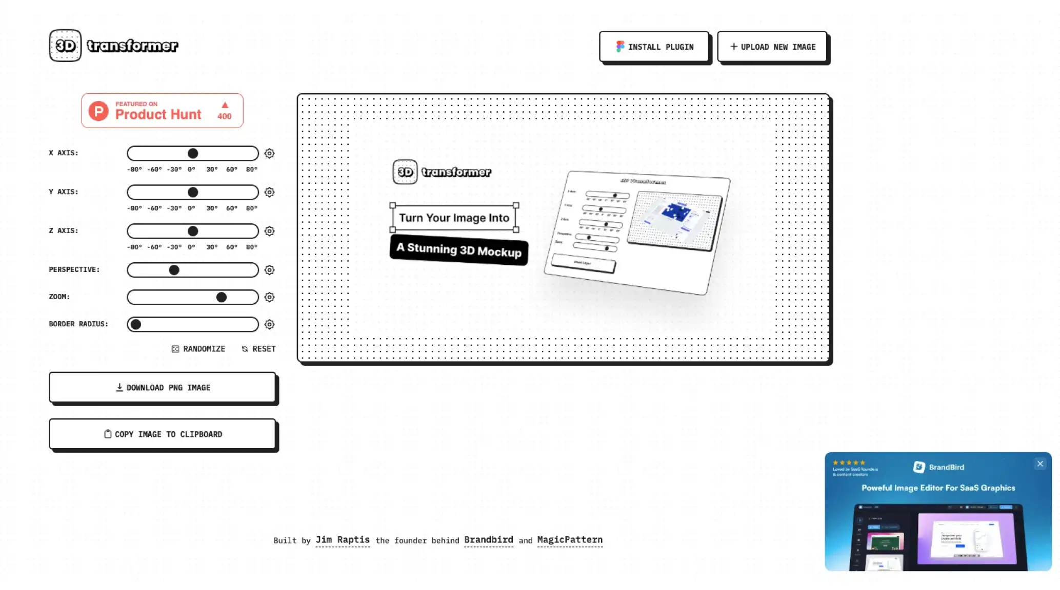3D Transformer – 3D rotate images online and in Figma