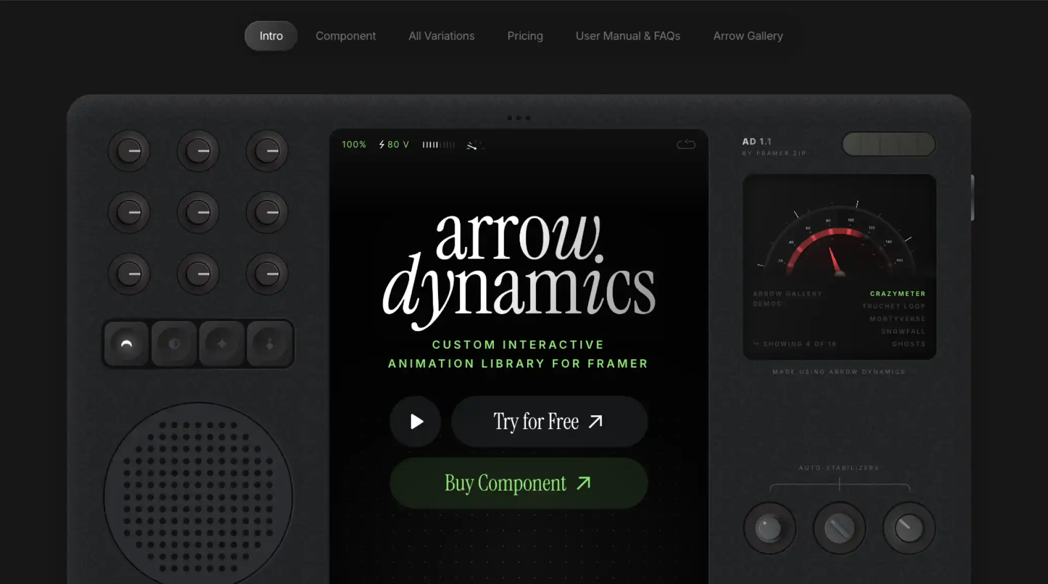 Arrow Dynamics – Interactive Component Library
