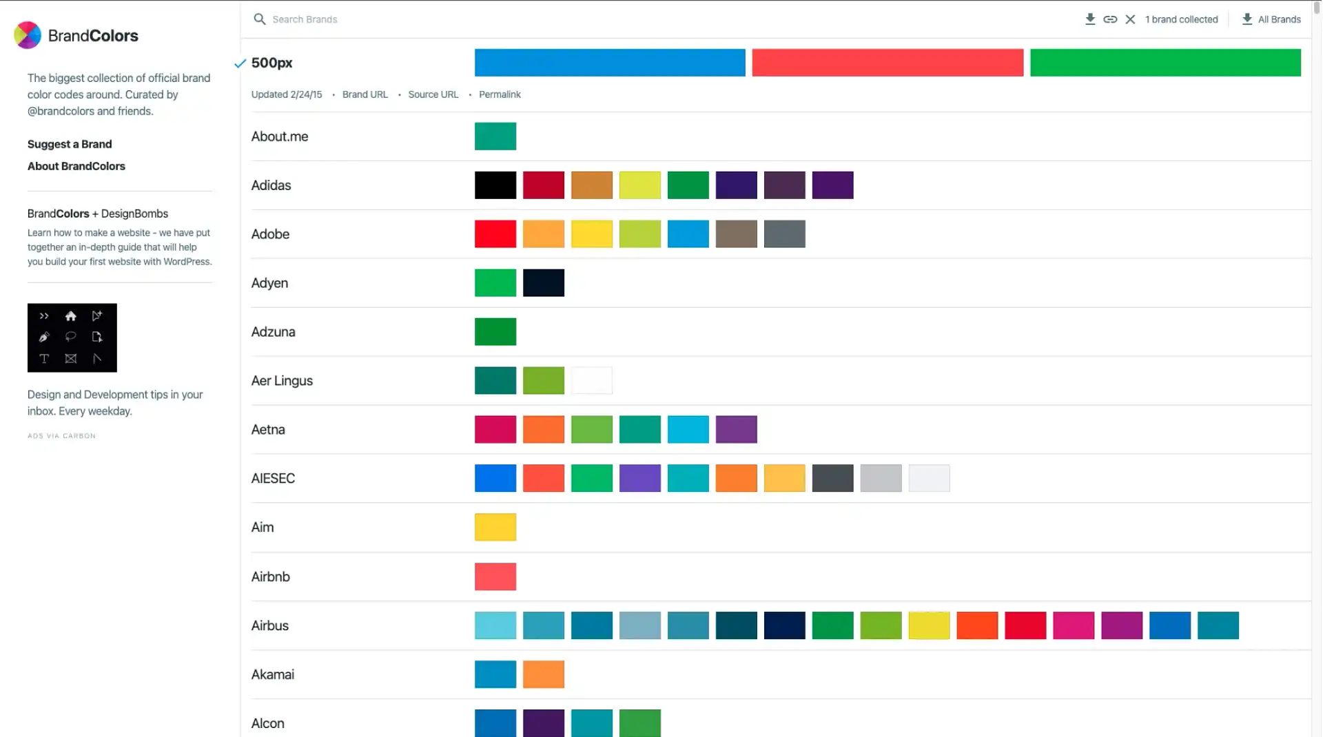 BrandColors – official brand color hex codes