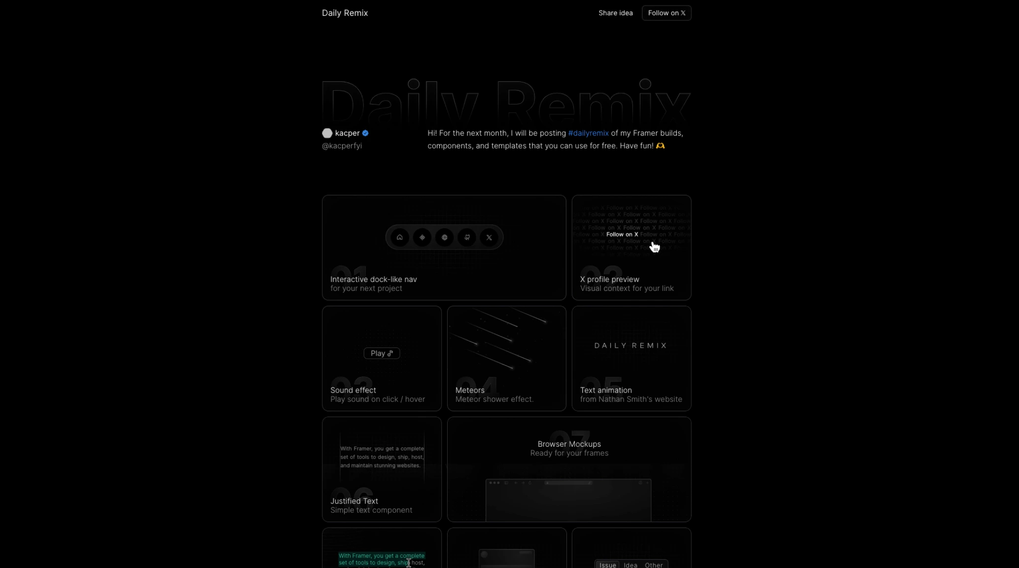 Daily Remix – Your daily dose of Framer things Eleveight Supply
