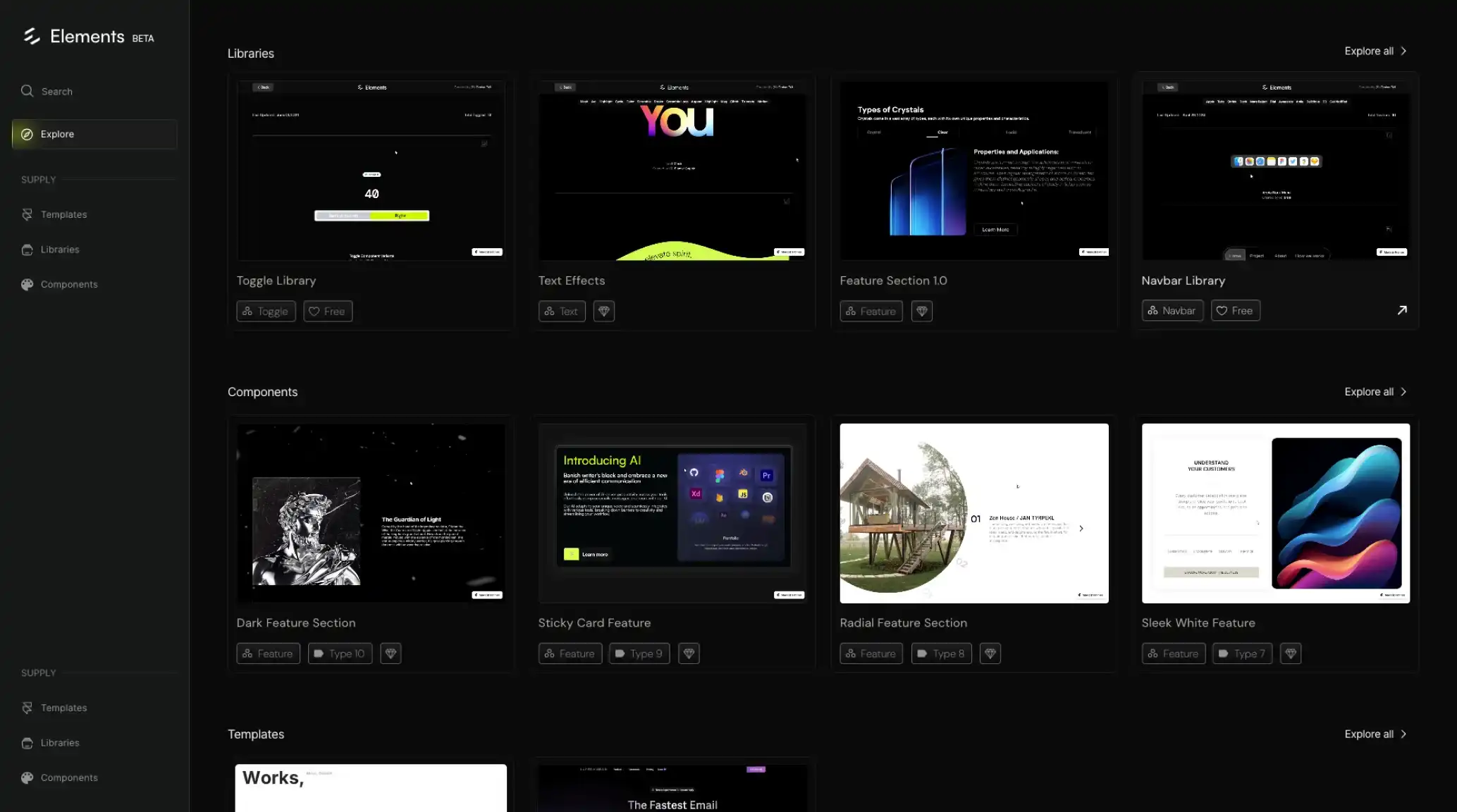 Elements – Framer Design Library and Components