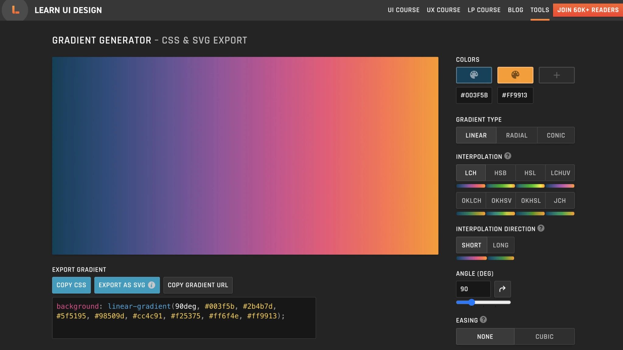 Gradient Generator: Create Vivid CSS & SVG Gradients