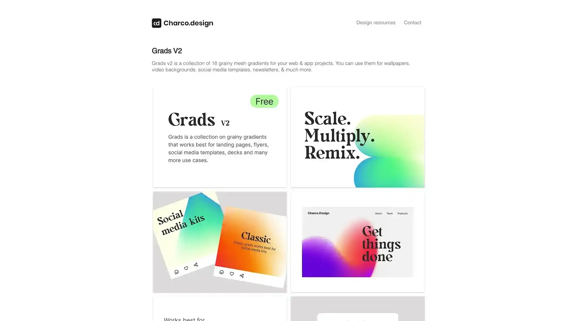 Grads V2 – Grainy mesh gradients for your web & app projects