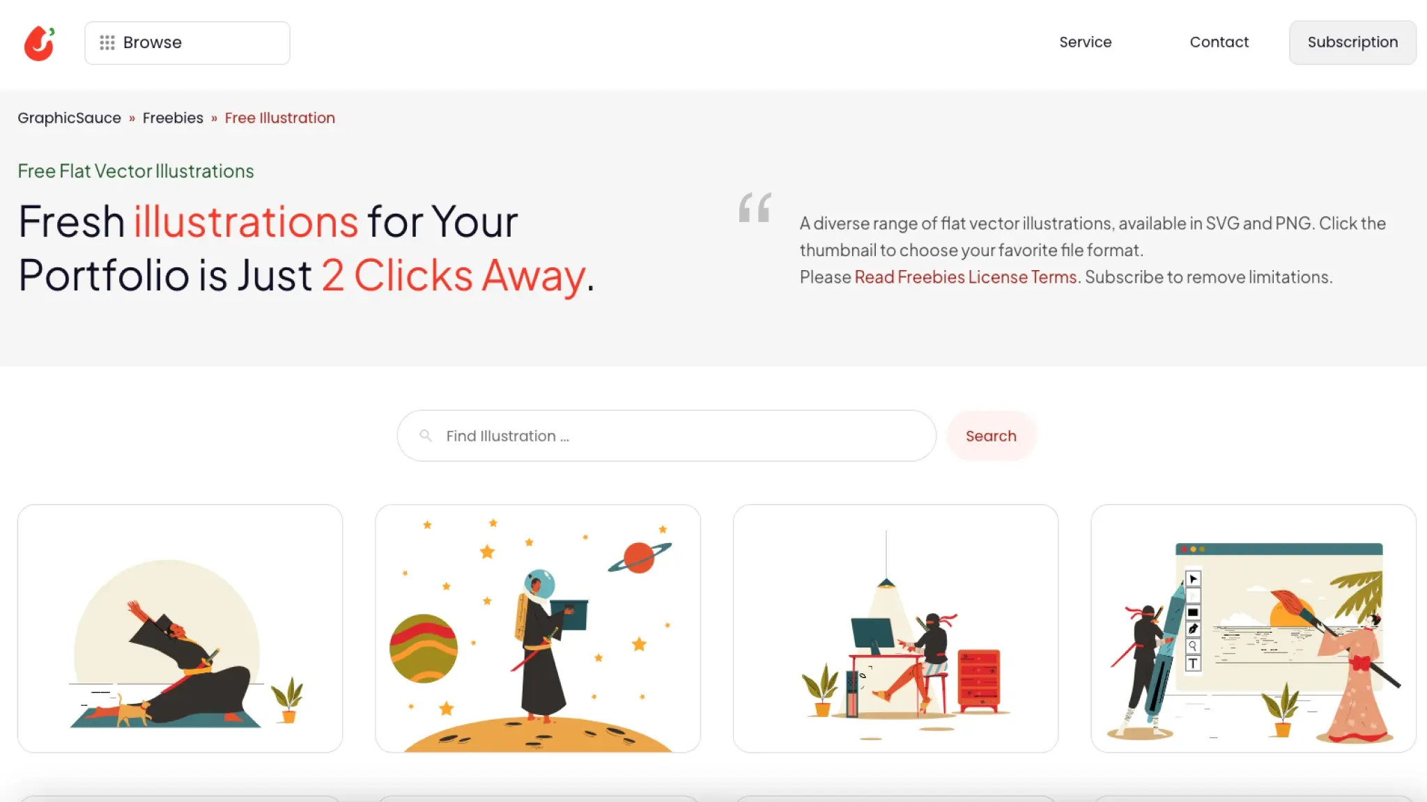 GraphicSauce – Free Flat Vector Illustration Collection