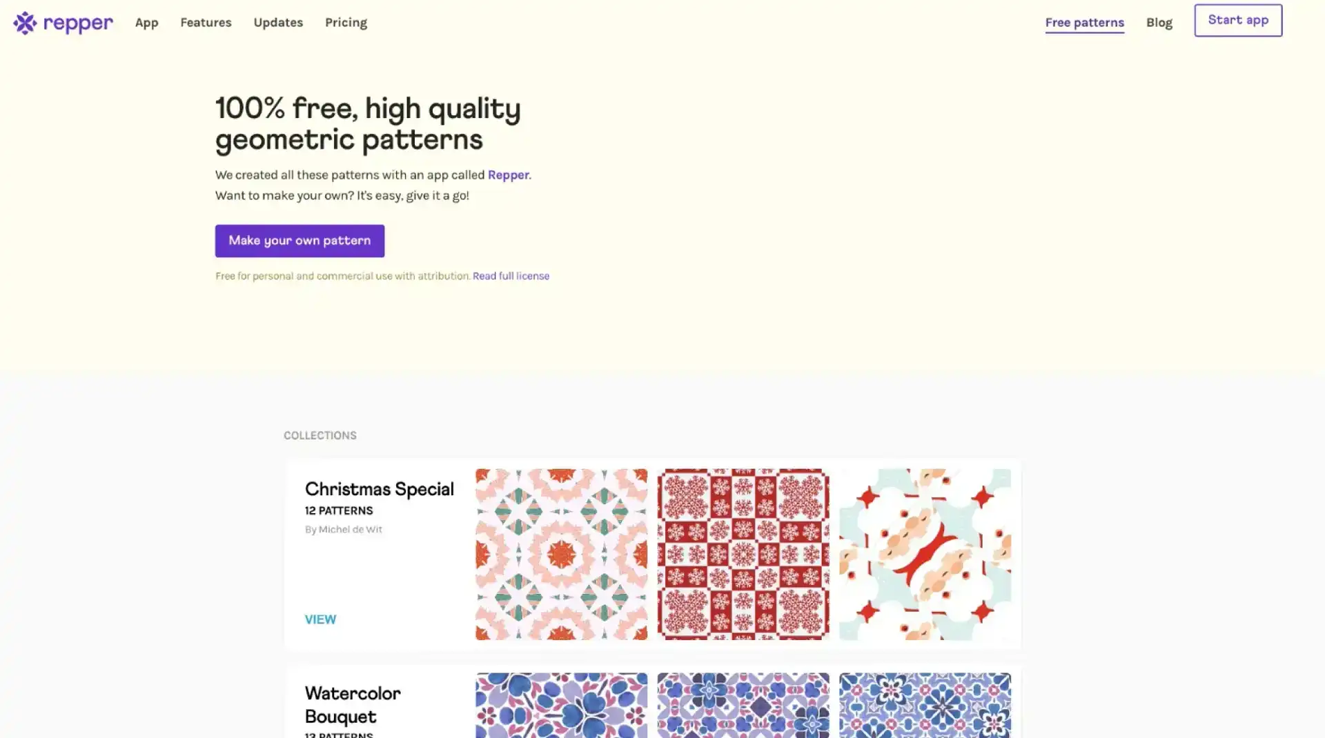 Repper app – 100 Free Patterns
