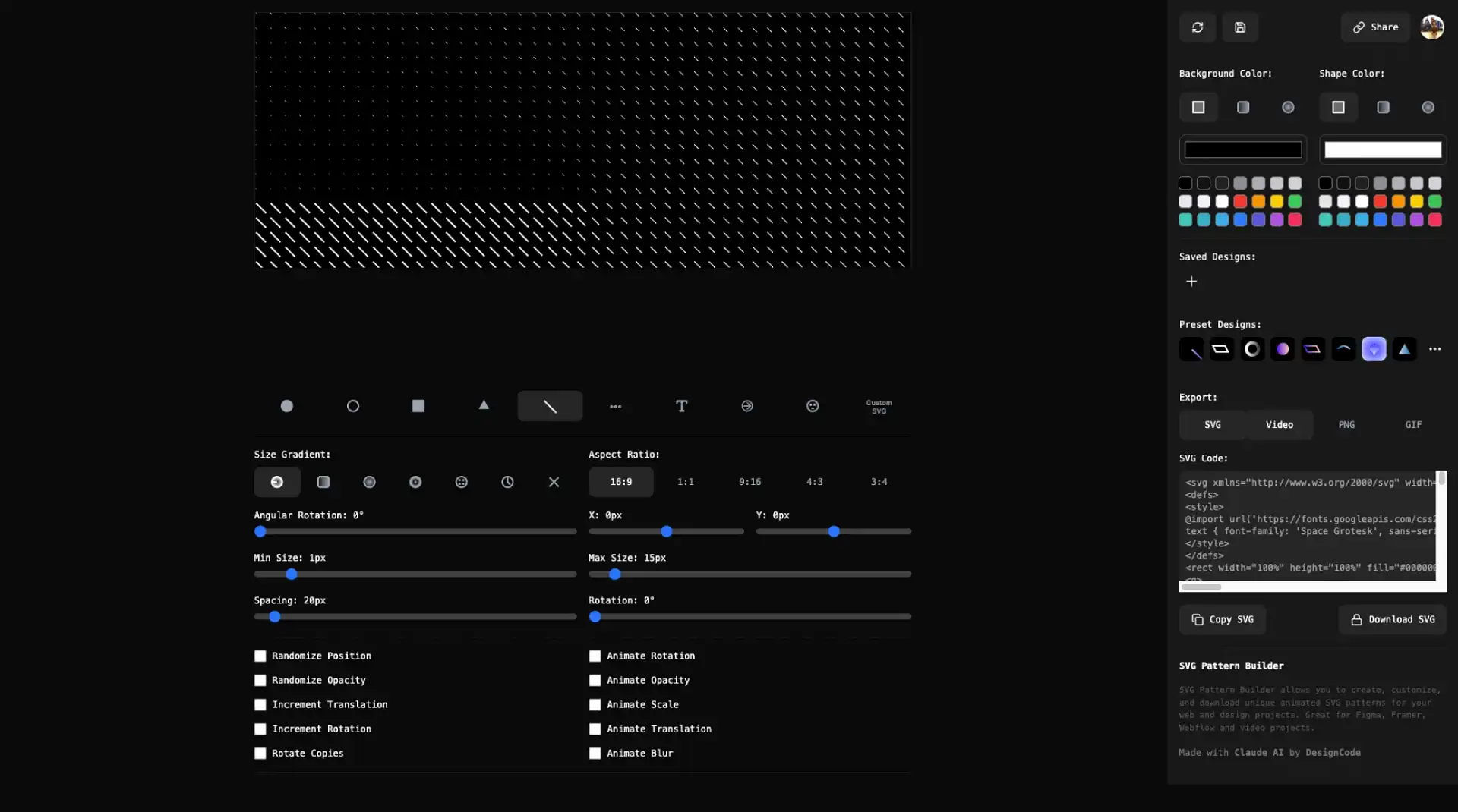 SVG Pattern Builder – Create and Customize Patterns Online