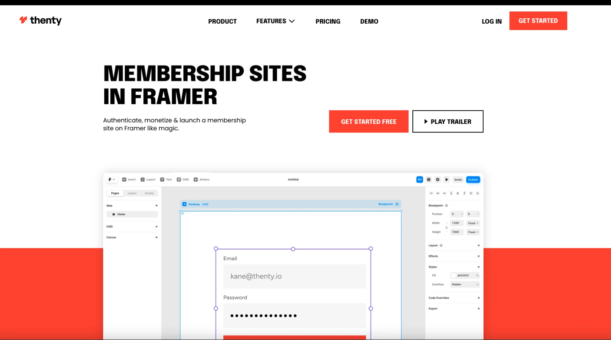 Thenty – Membership sites in Framer