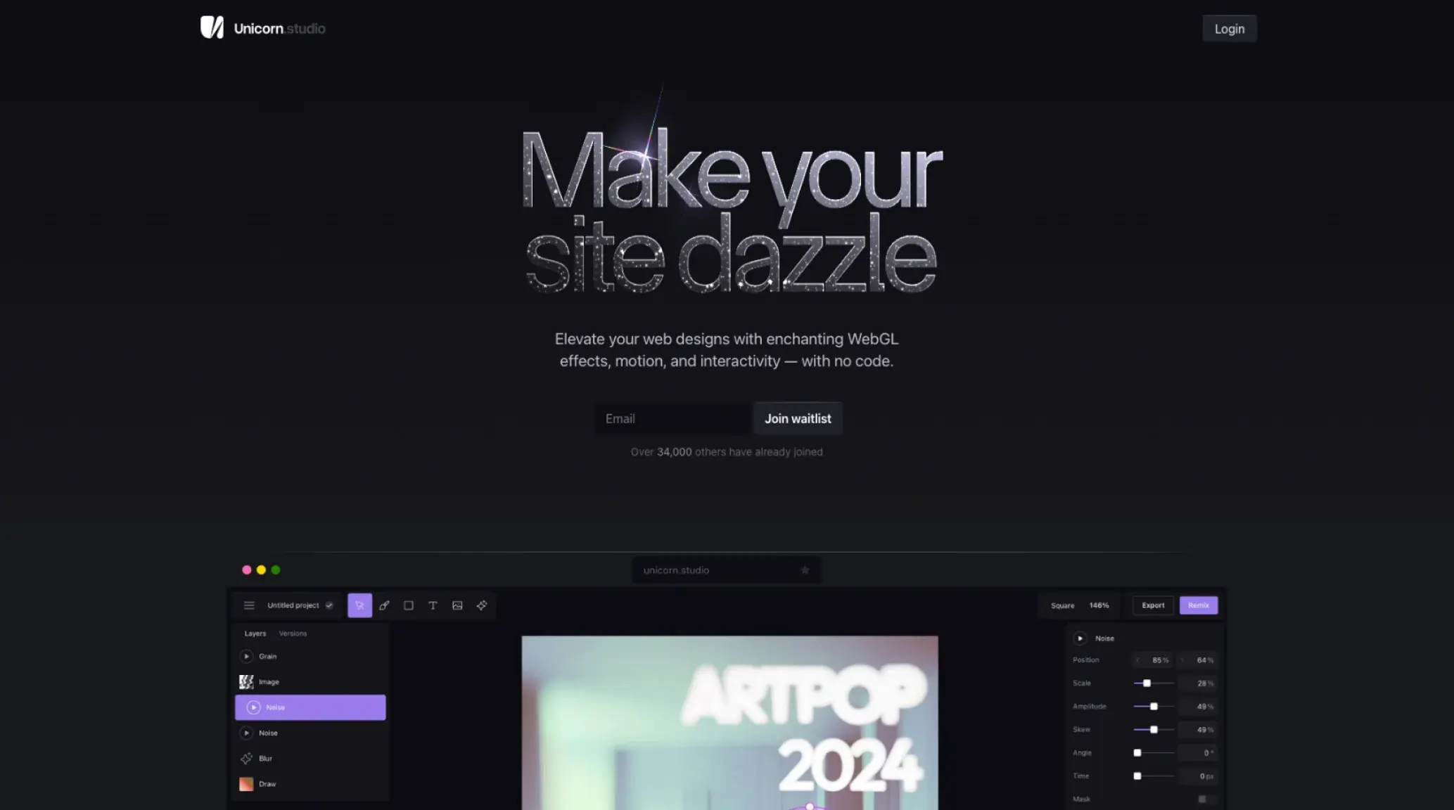 Unicorn studio — No-code WebGL Tool
