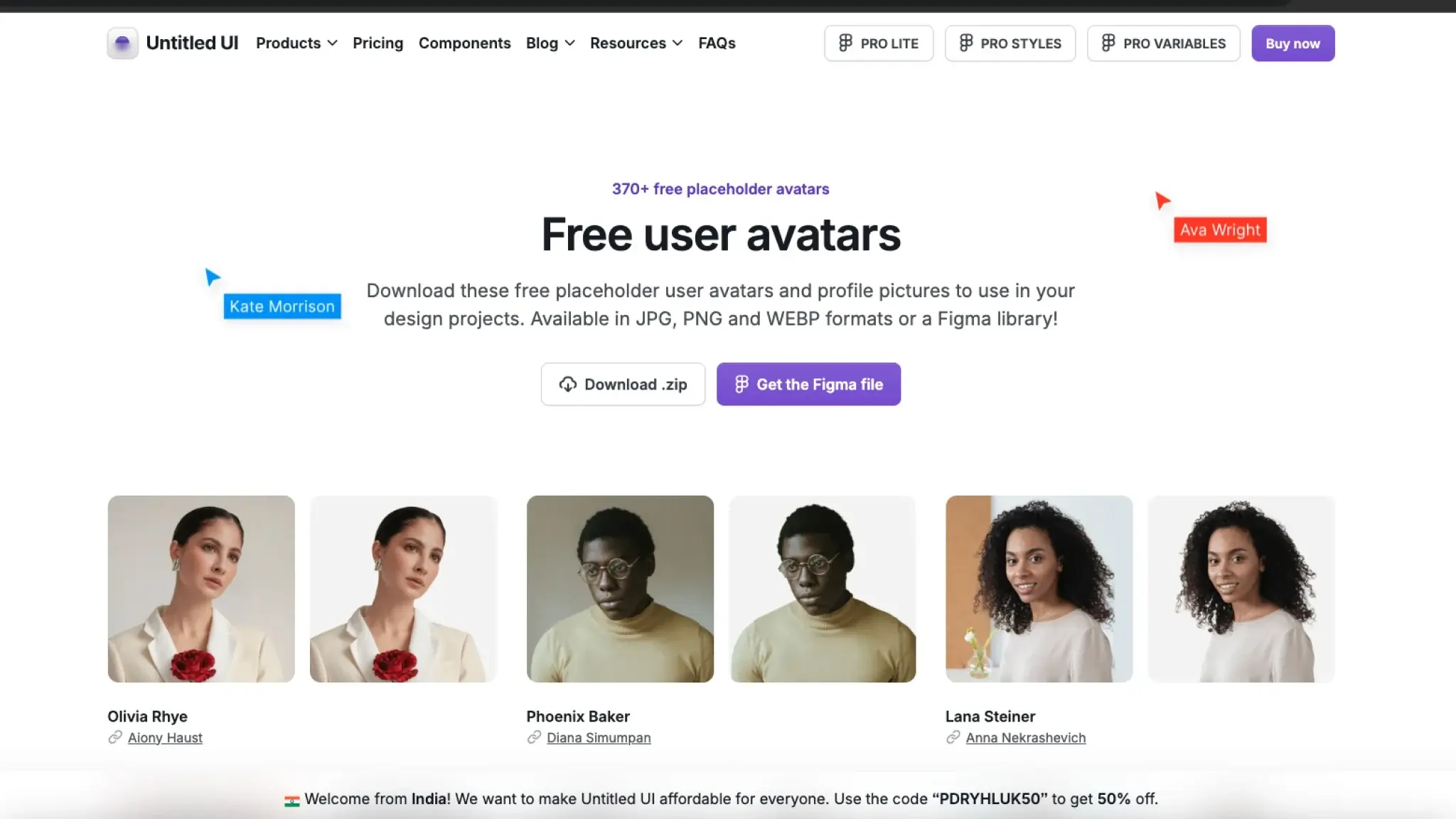 Untitled UI – 370+ free placeholder avatars