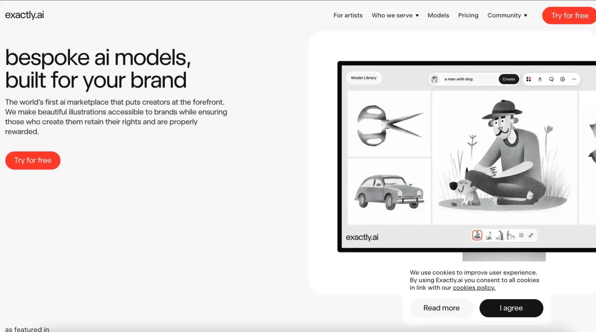 Exactly AI – Bespoke AI models, built for your brand - UI UX Showcase