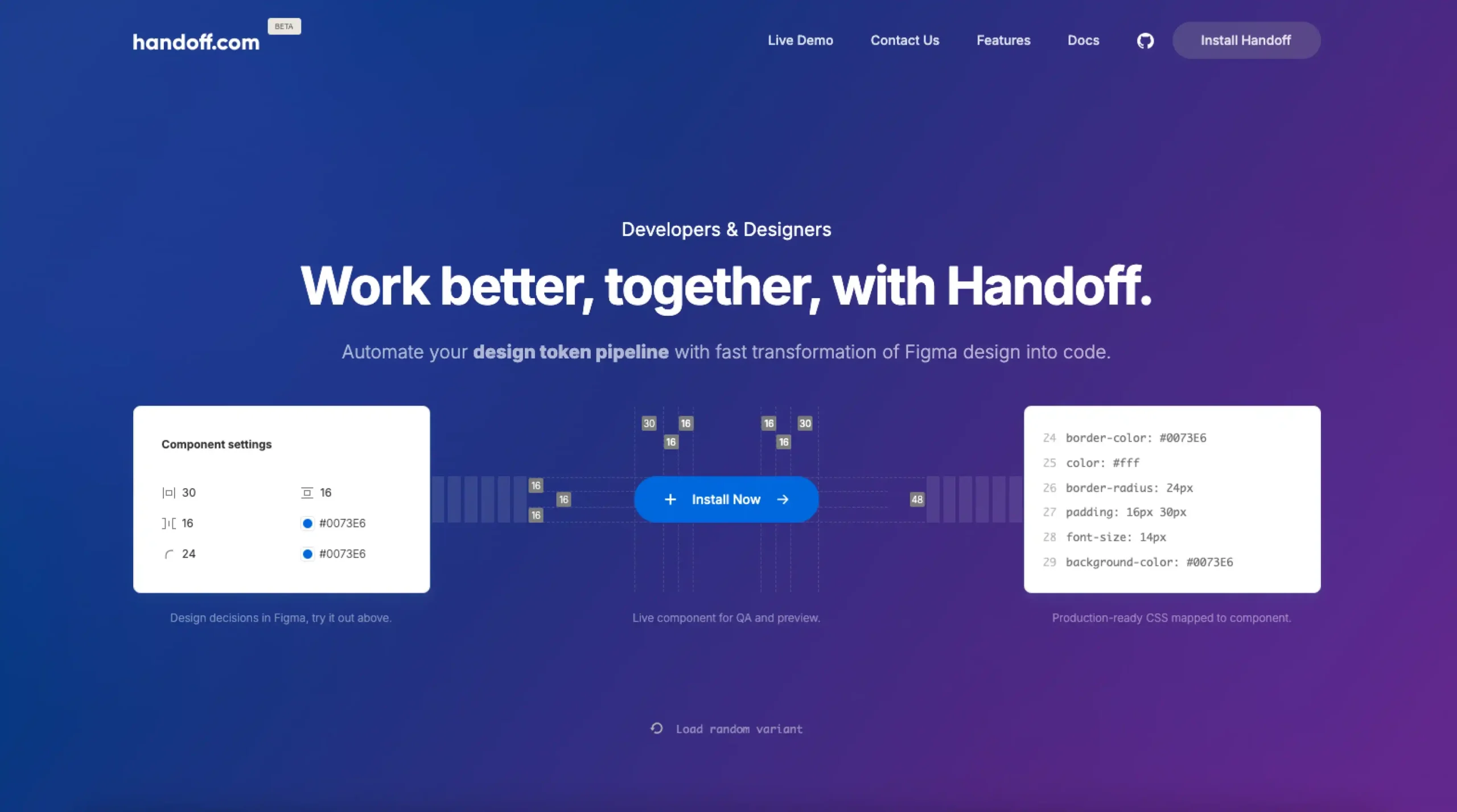 Handoff – Automated Design Handoff & Token Documentation