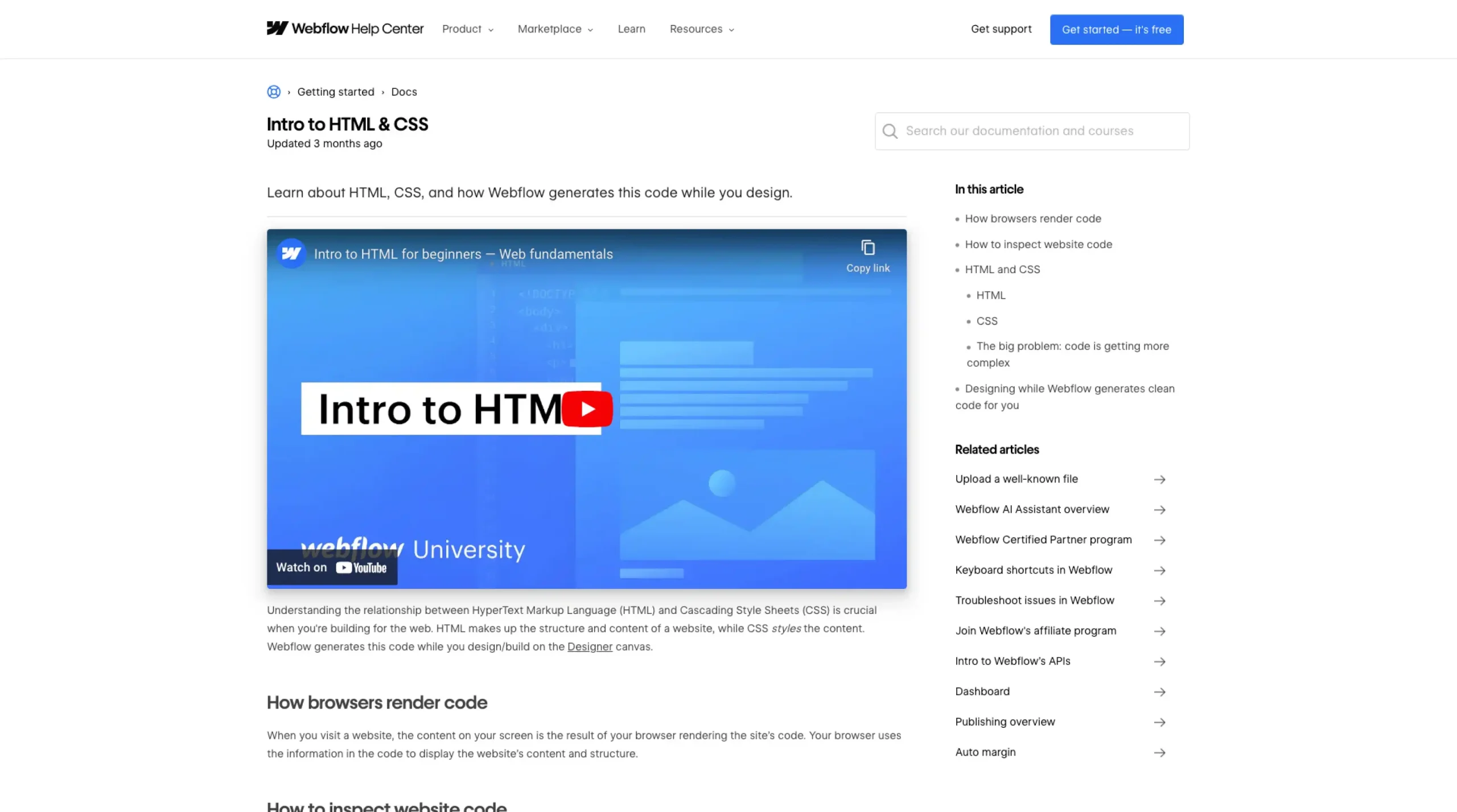 Intro to HTML CSS – Webflow University Documentation