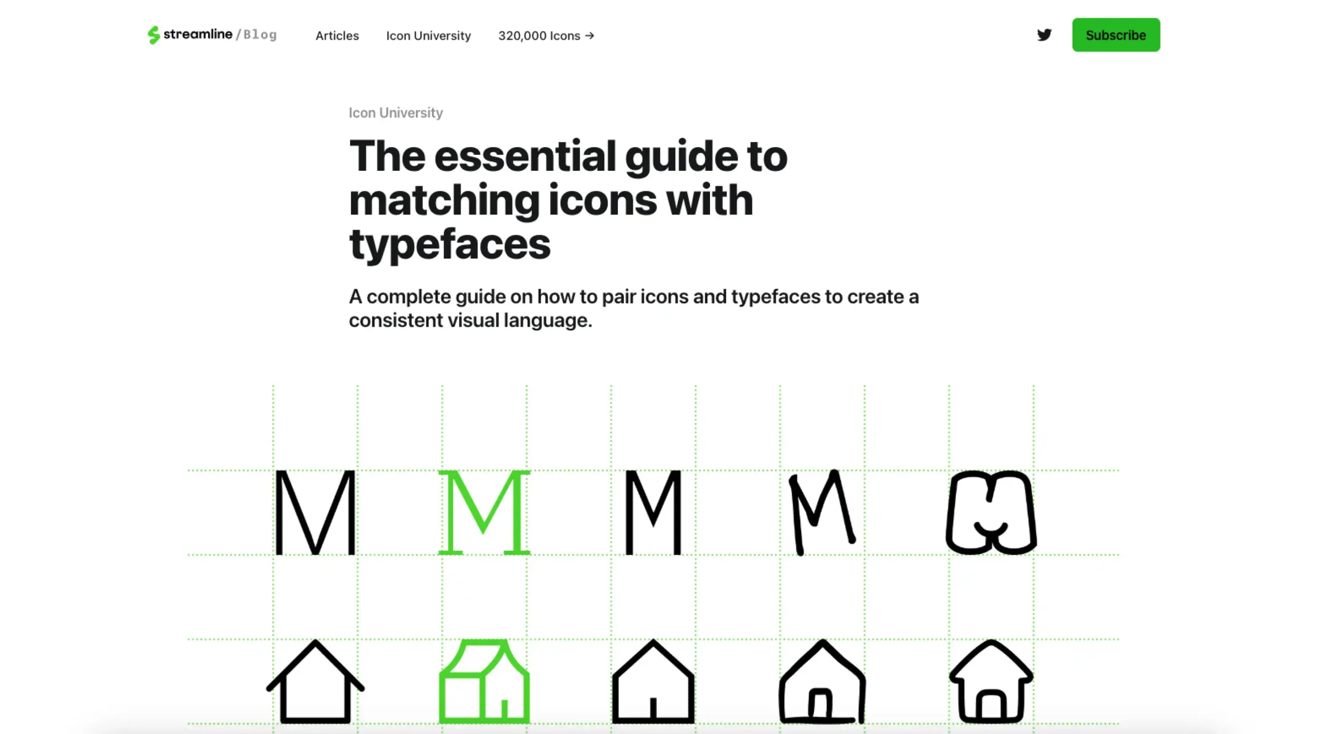 Match icons with typefaces