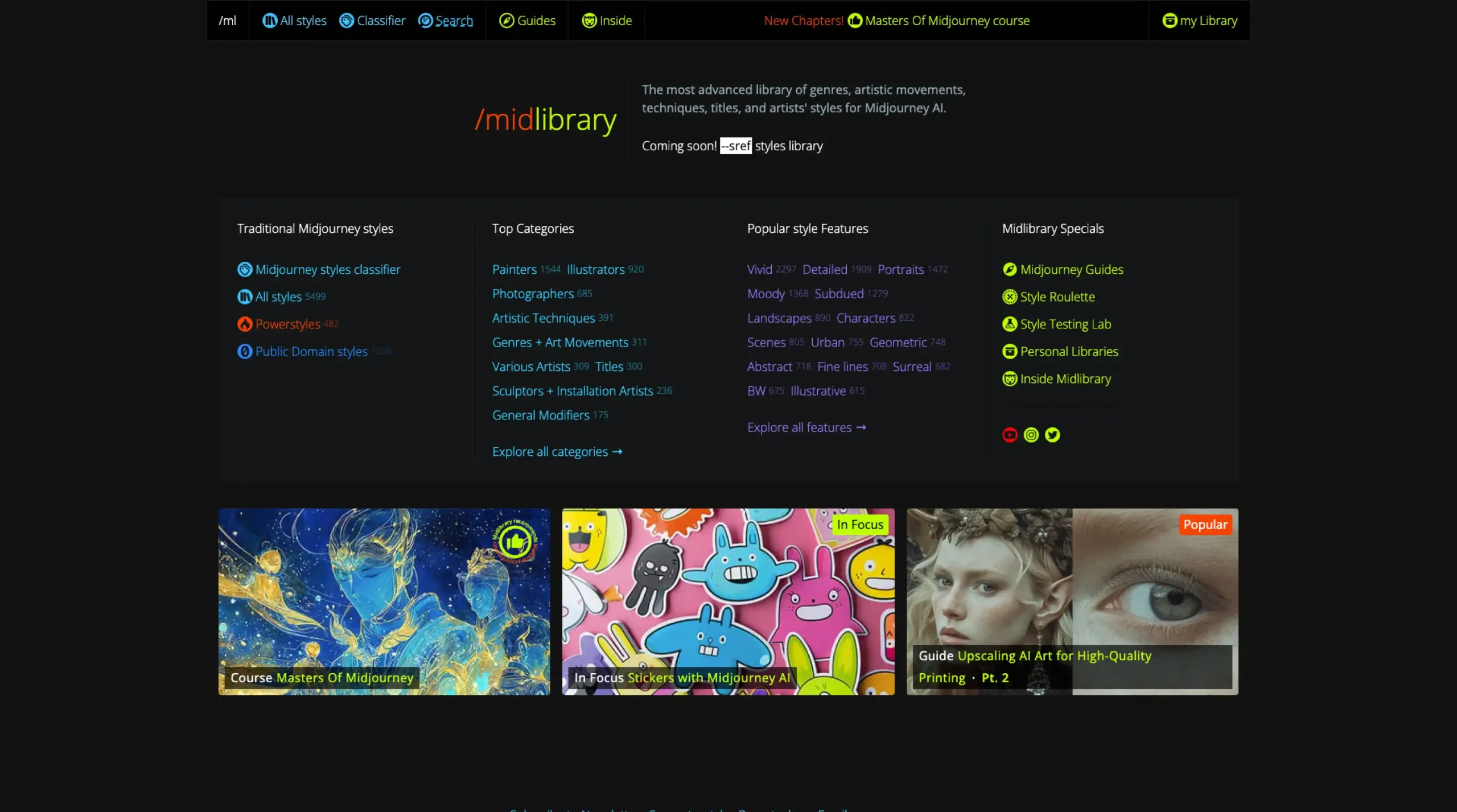 Midlibrary – Midjourney AI Styles Library and Guide