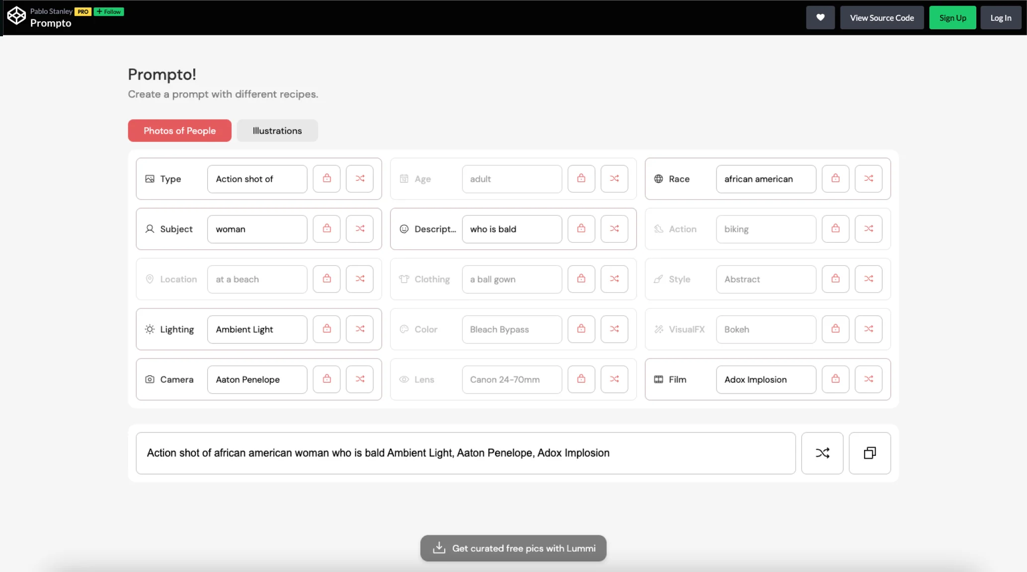 Prompto – Create a prompt with different recipes