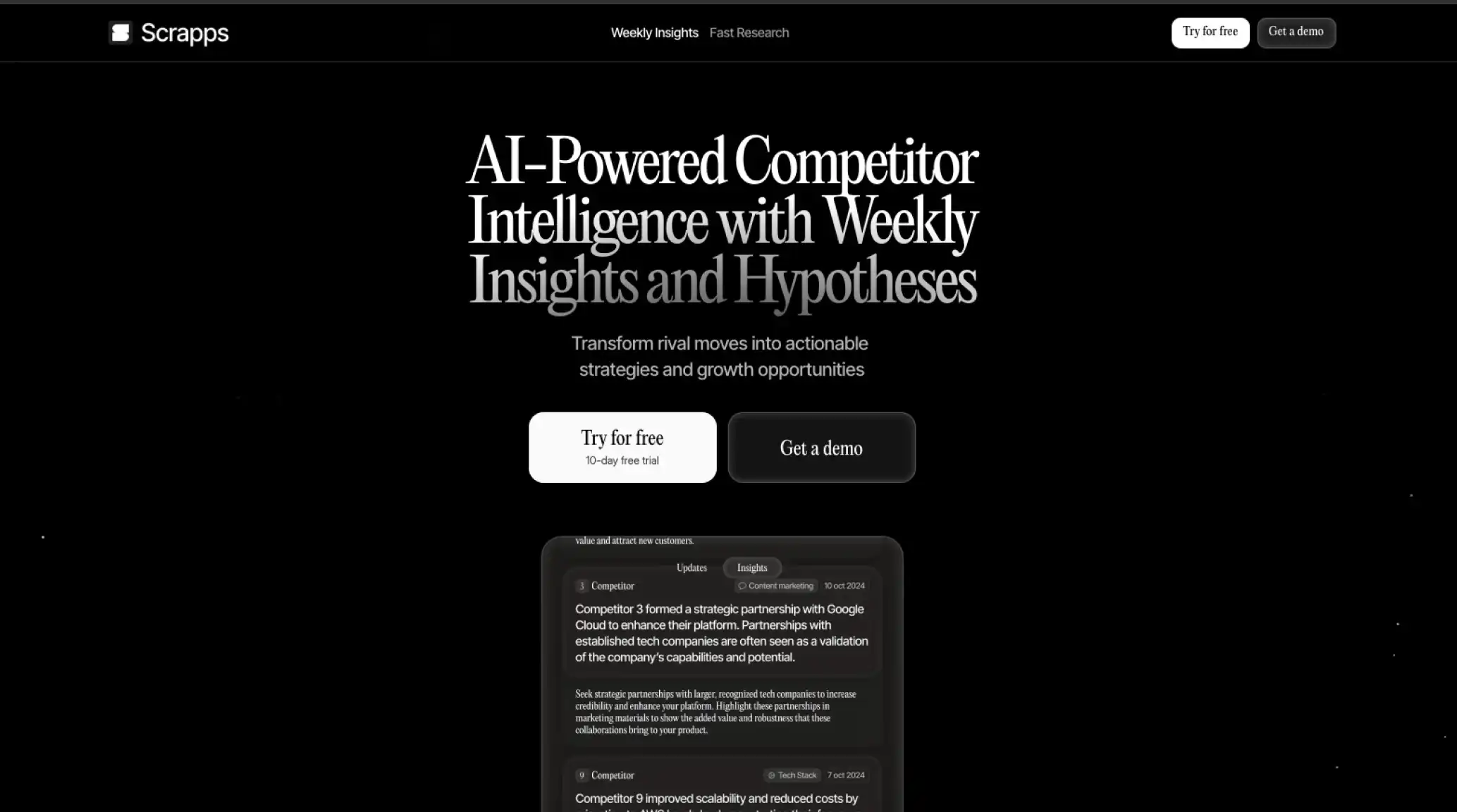 Scrapps – AI-Powered Competitor Intelligence