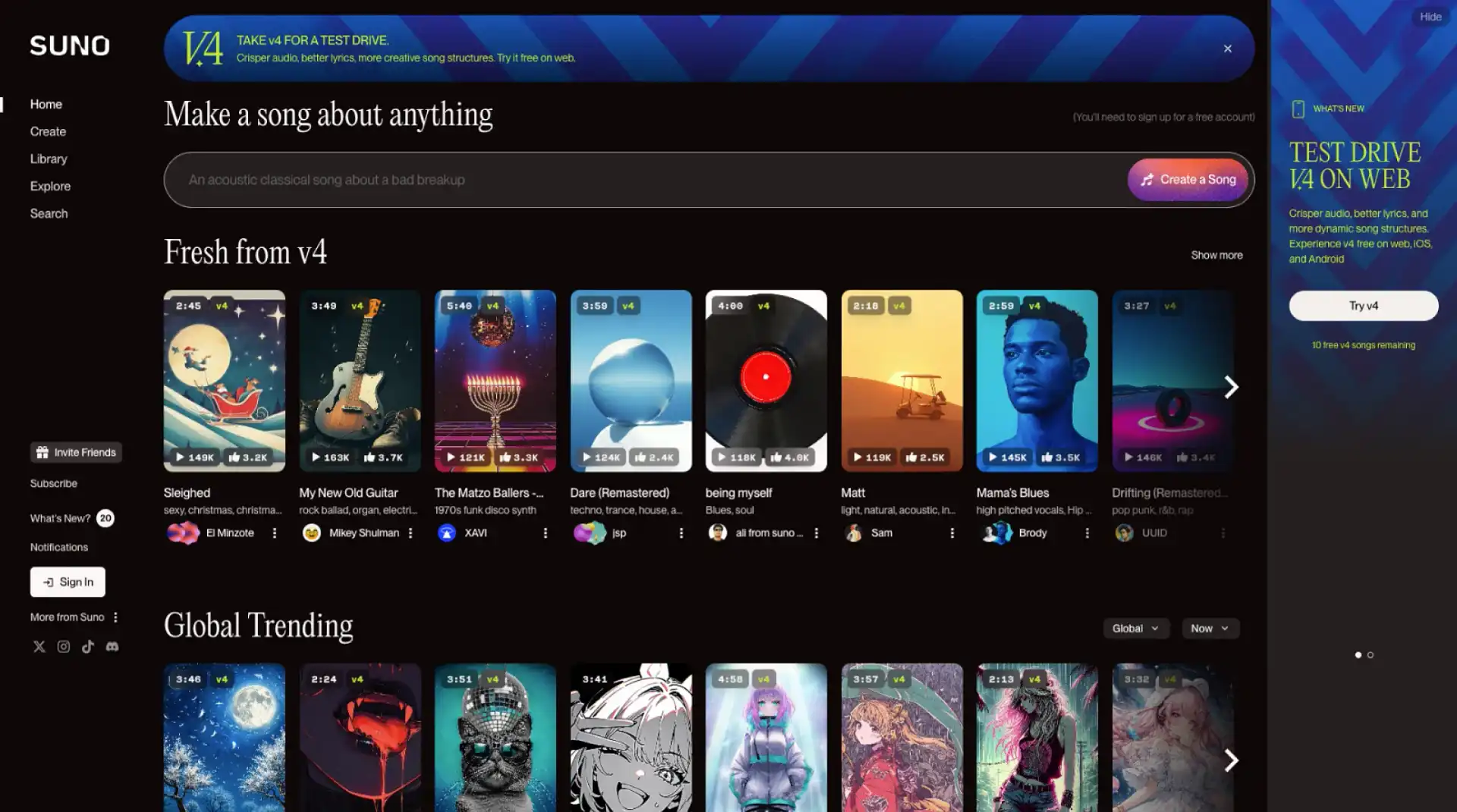 Suno – Make a song about anything