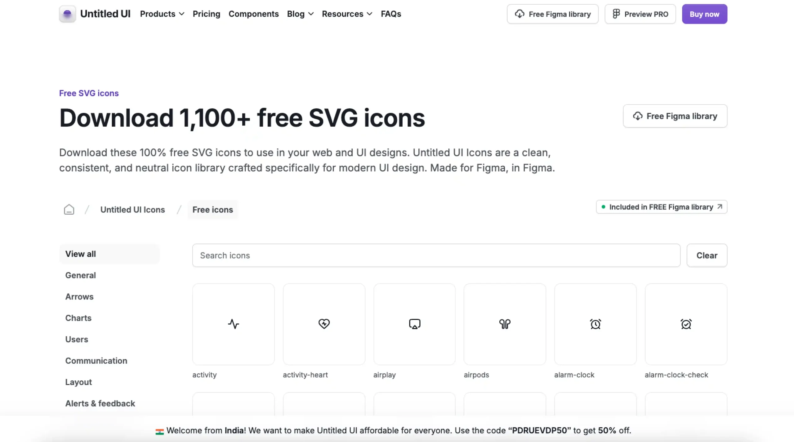 Untitled UI – 1,100+ FREE SVG icons