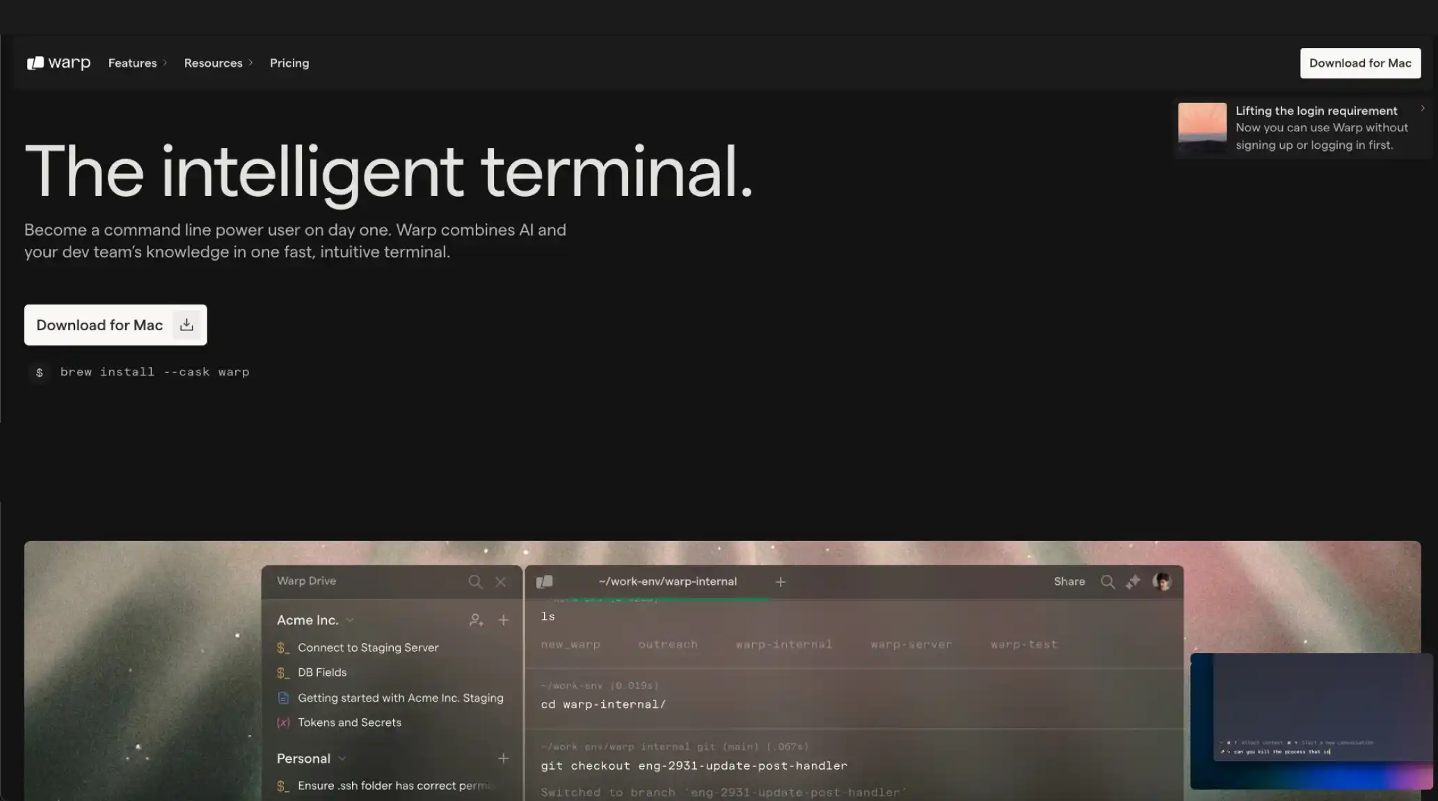 Warp – The intelligent terminal