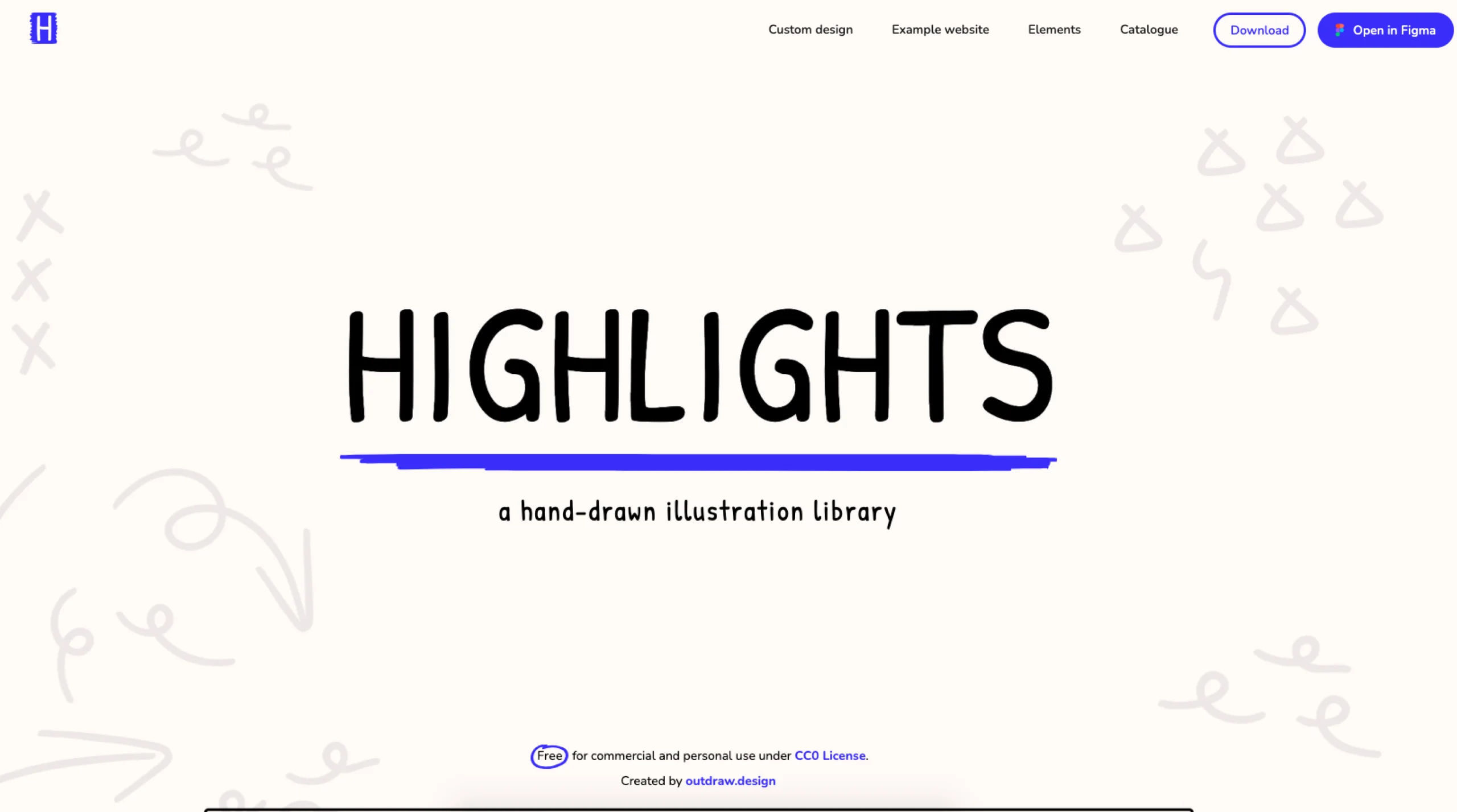 Highlights – a hand-drawn illustration library