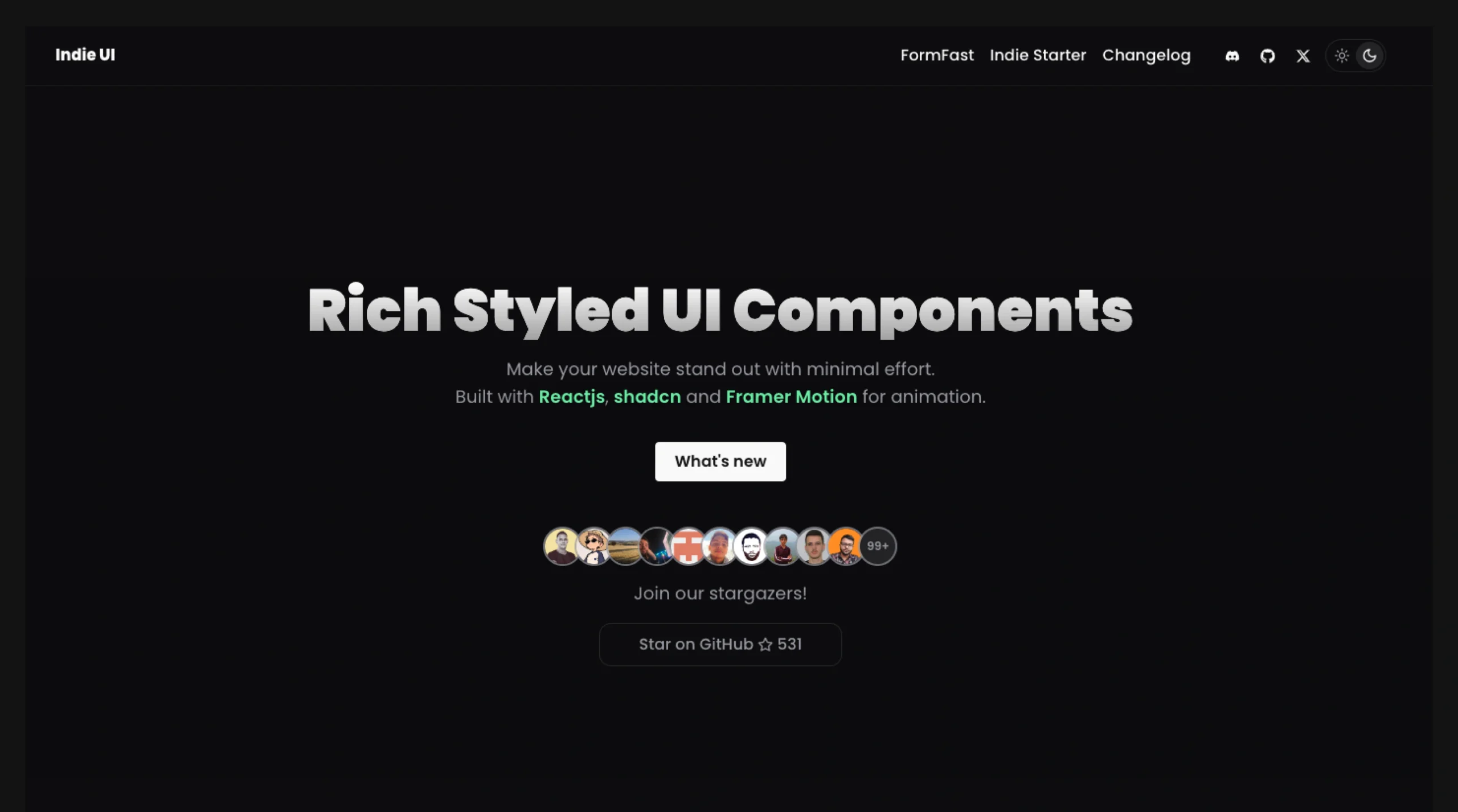Indie UI – Rich Styled UI Components