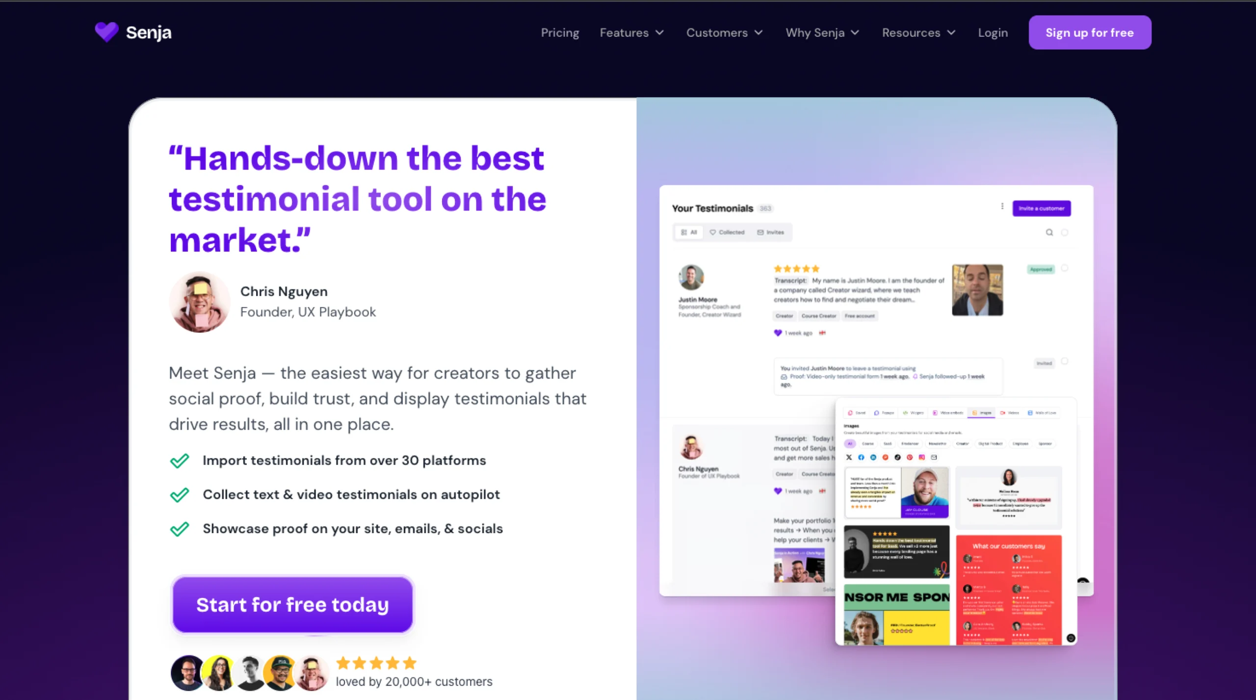 Senja – Collect, Manage and Share Testimonials
