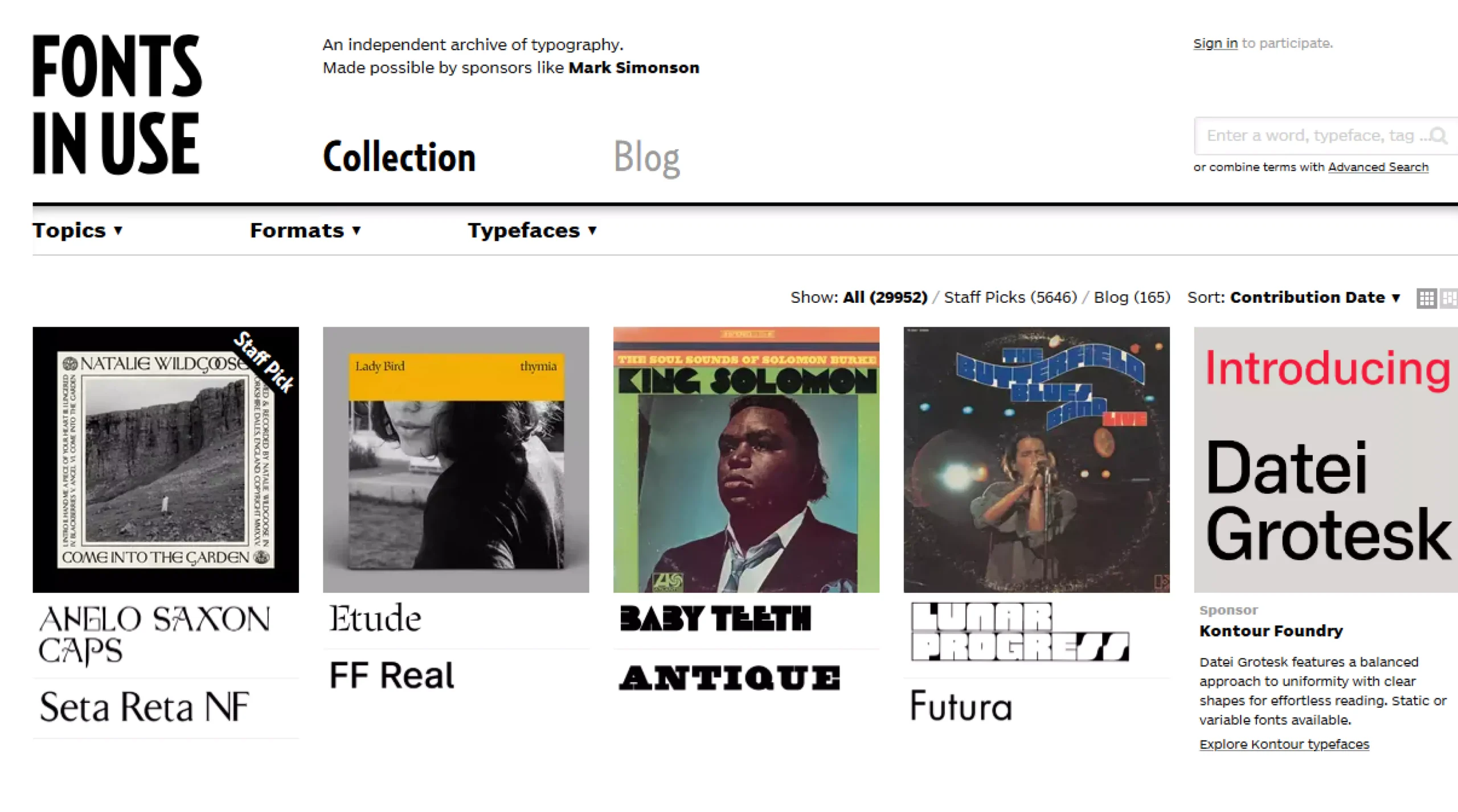 Fonts in Use