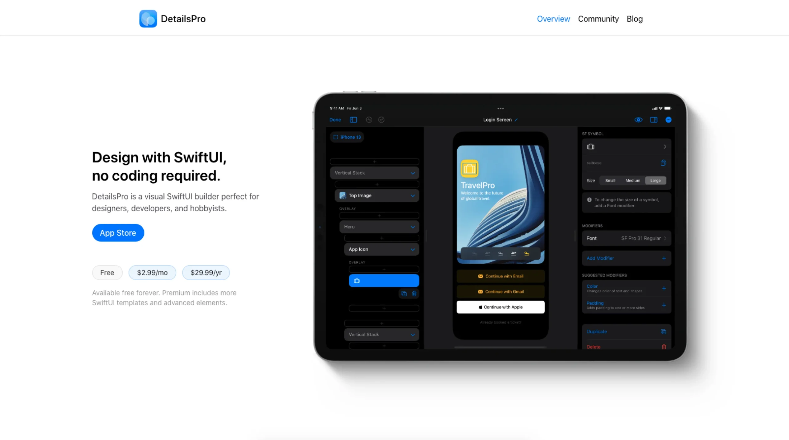 DetailsPro – Visual SwiftUI builder