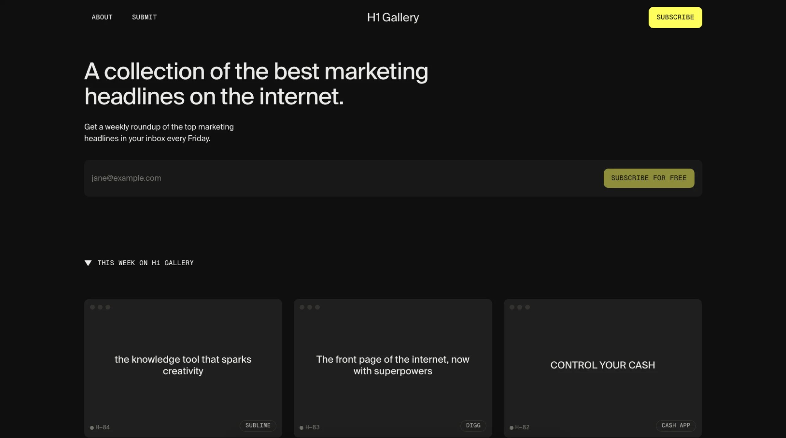 H1 Gallery -collection of the best marketing headlines