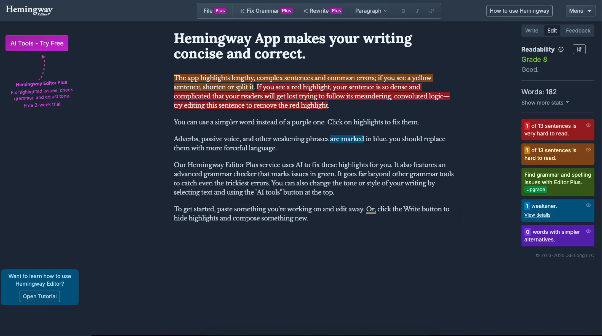 Hemingway App