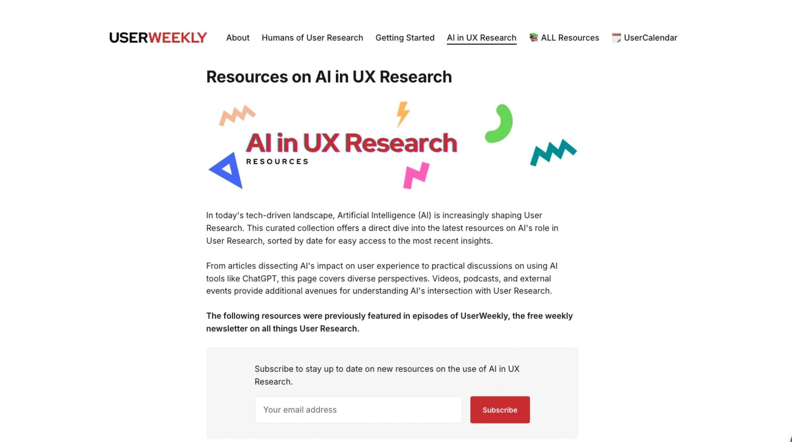 UserWeekly Newsletter