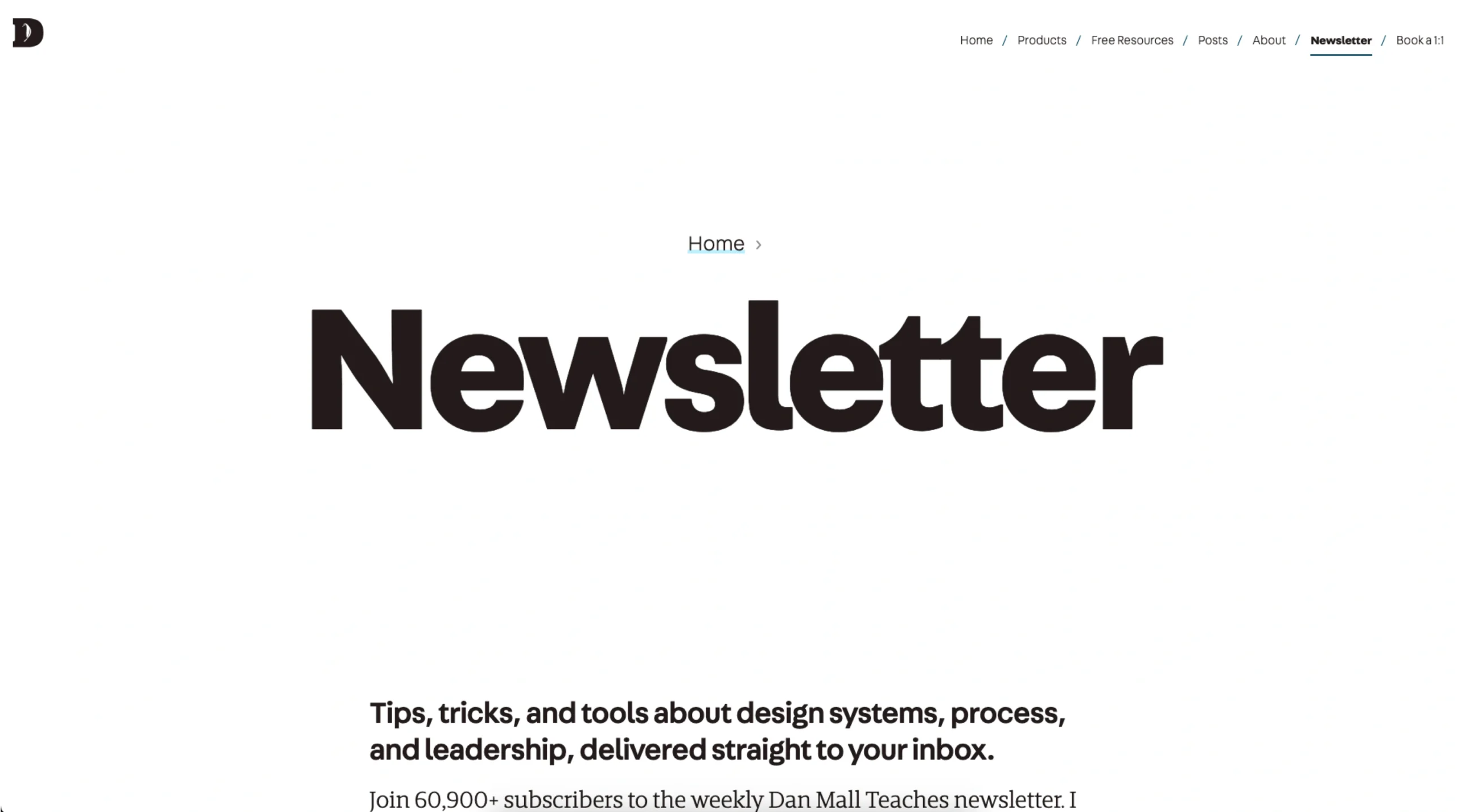 Dan Mall Teaches Newsletter