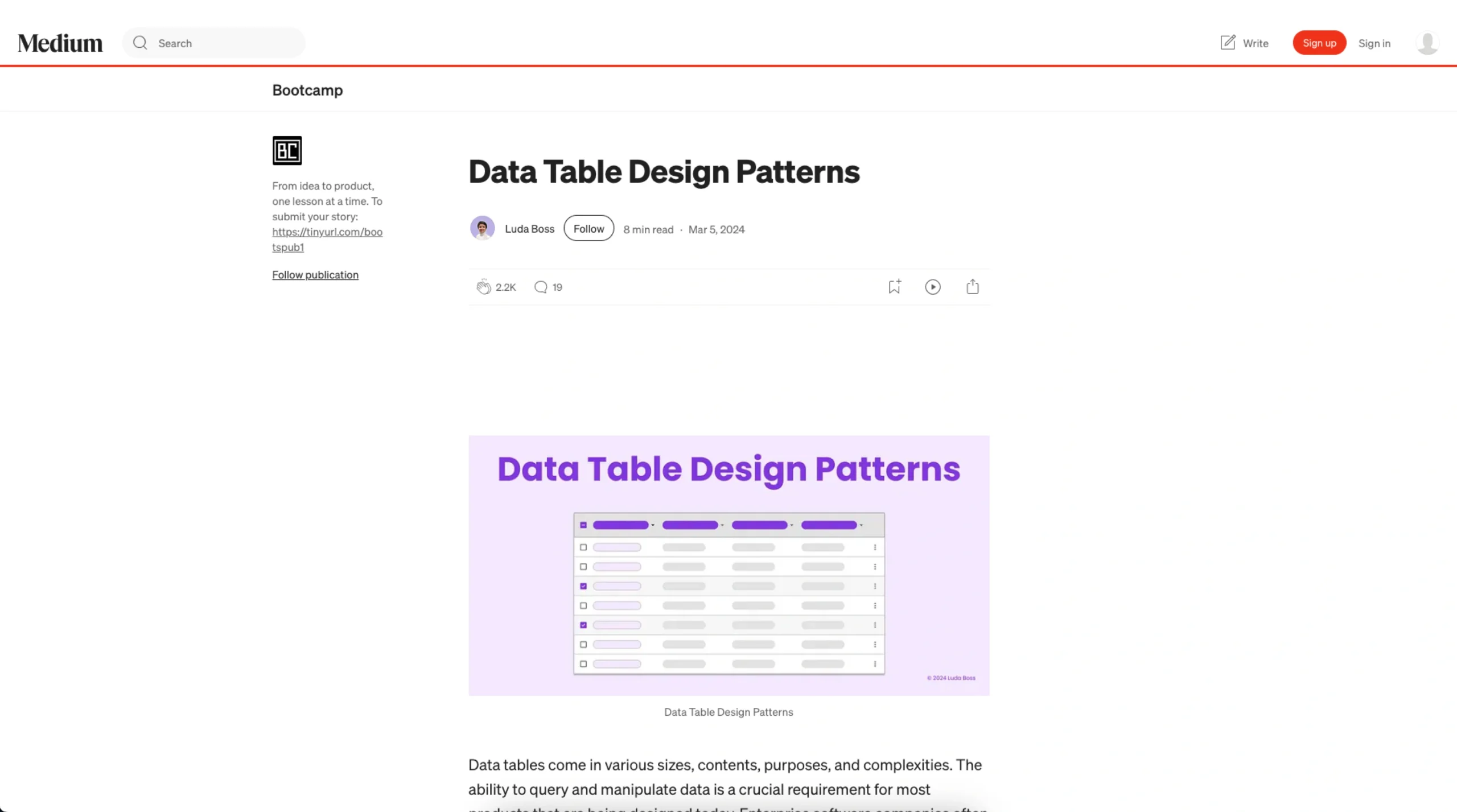 Data Table Design Patterns