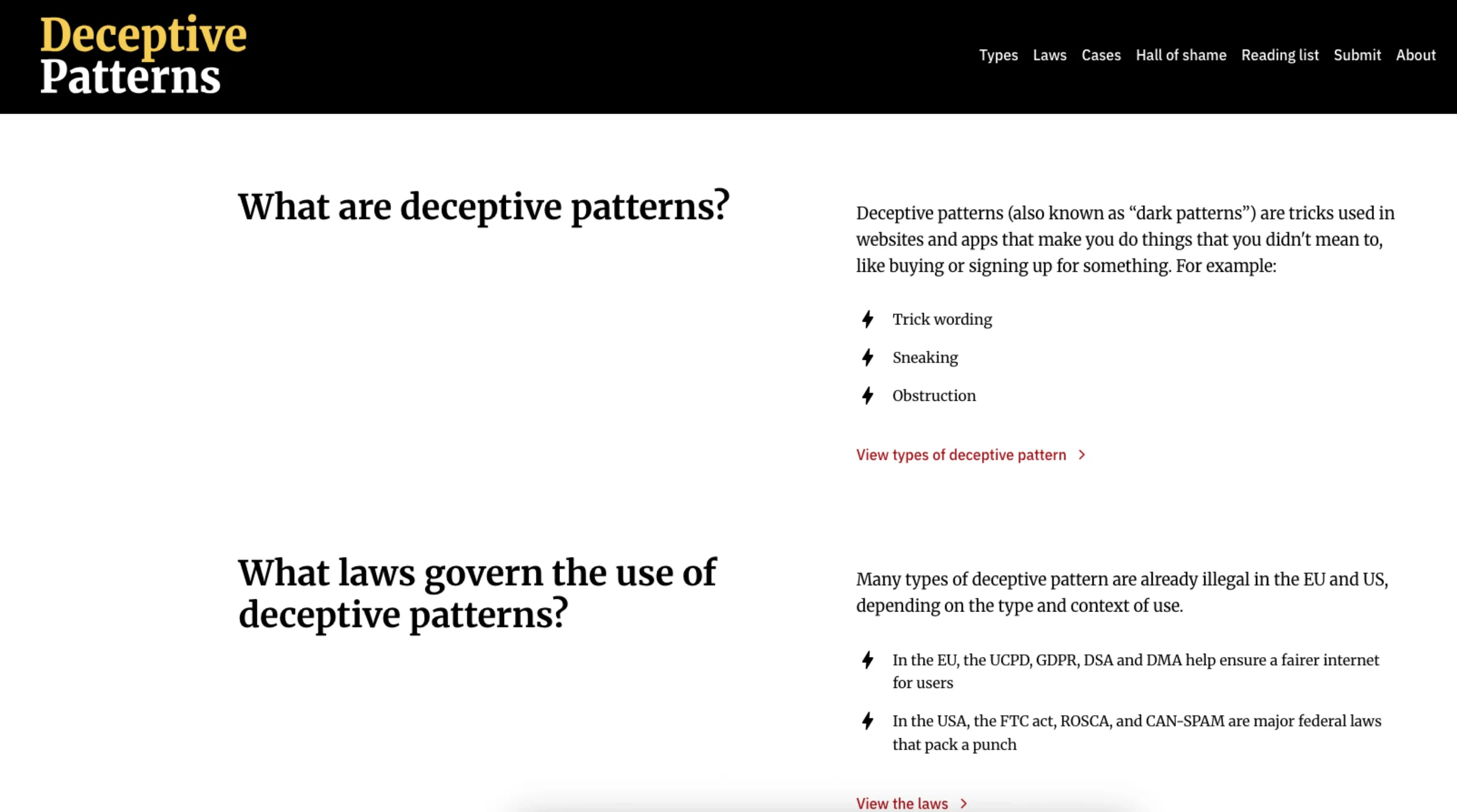 Deceptive Patterns
