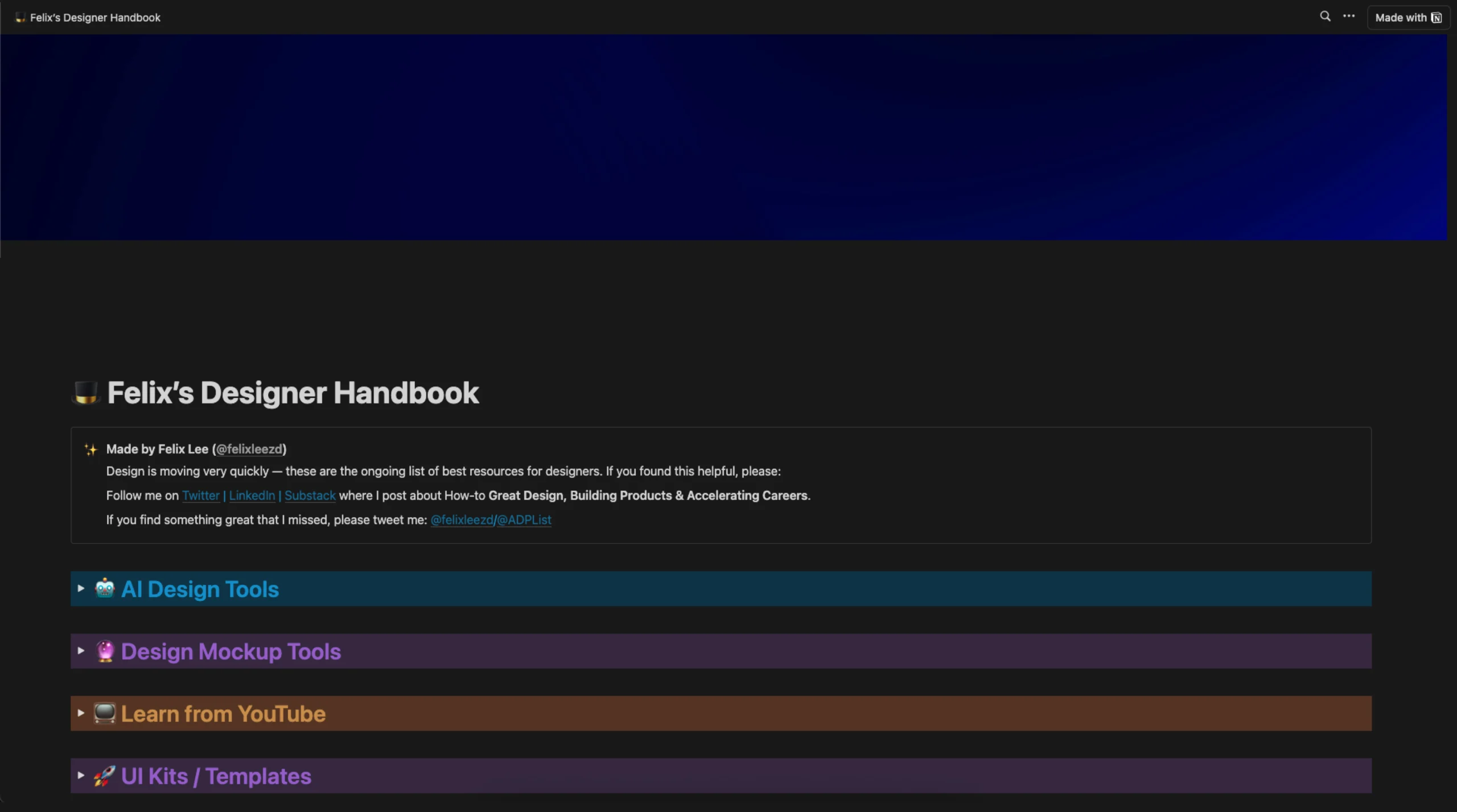 Felix’s Designer Handbook
