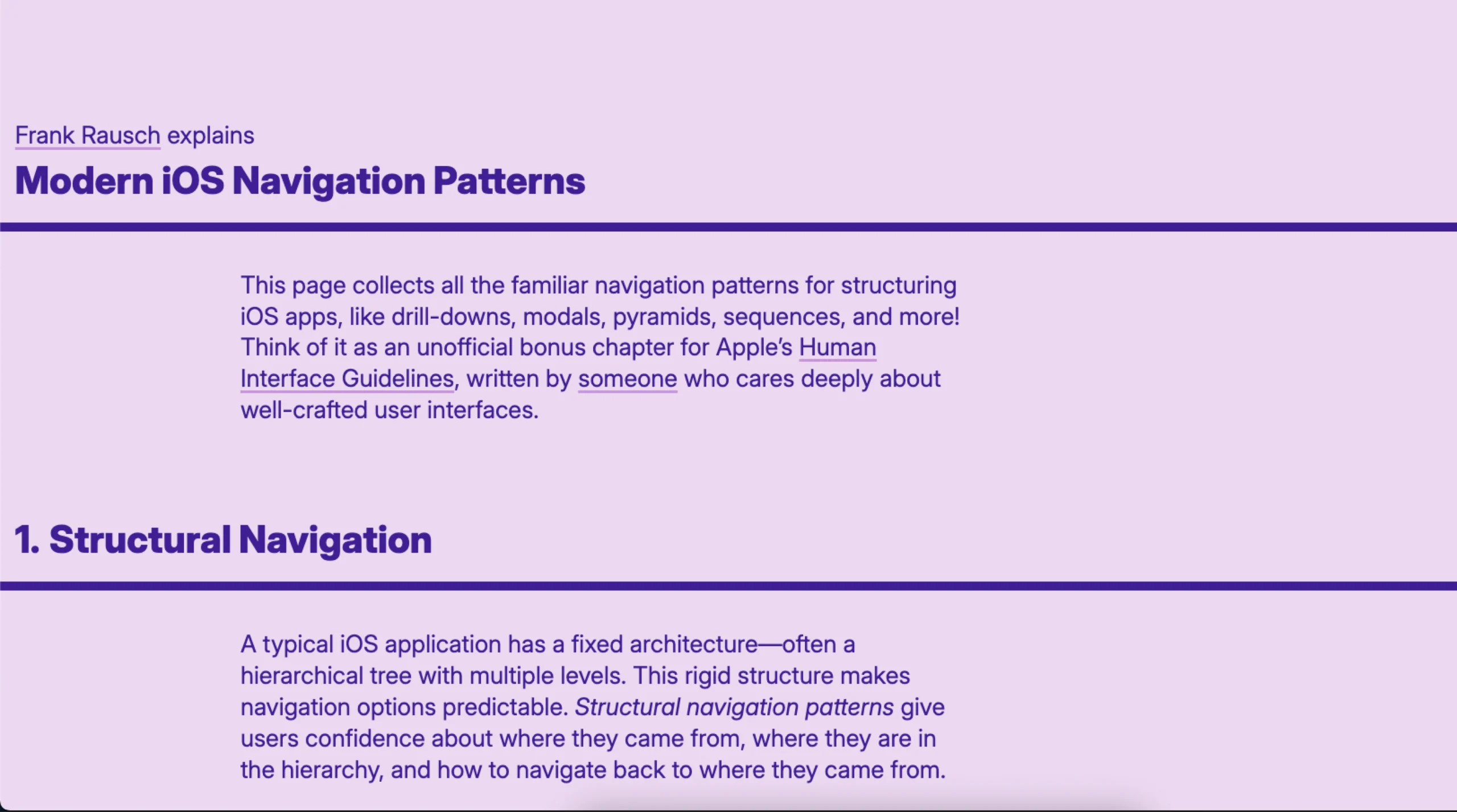 Modern iOS Navigation Patterns