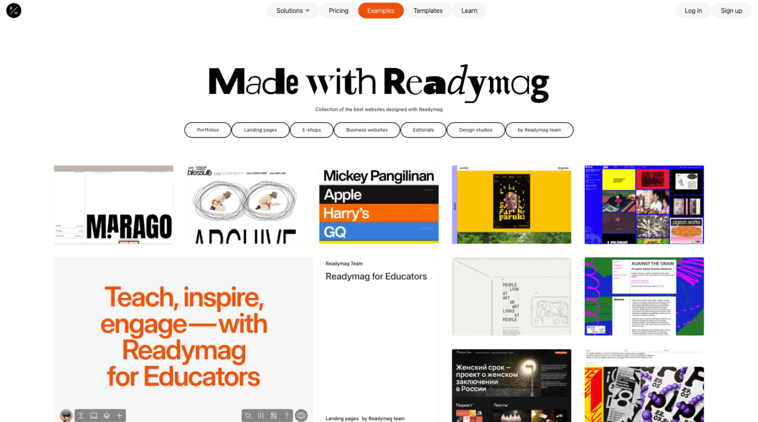 Navigating Career: Designers’ Milestones (by Readymag)