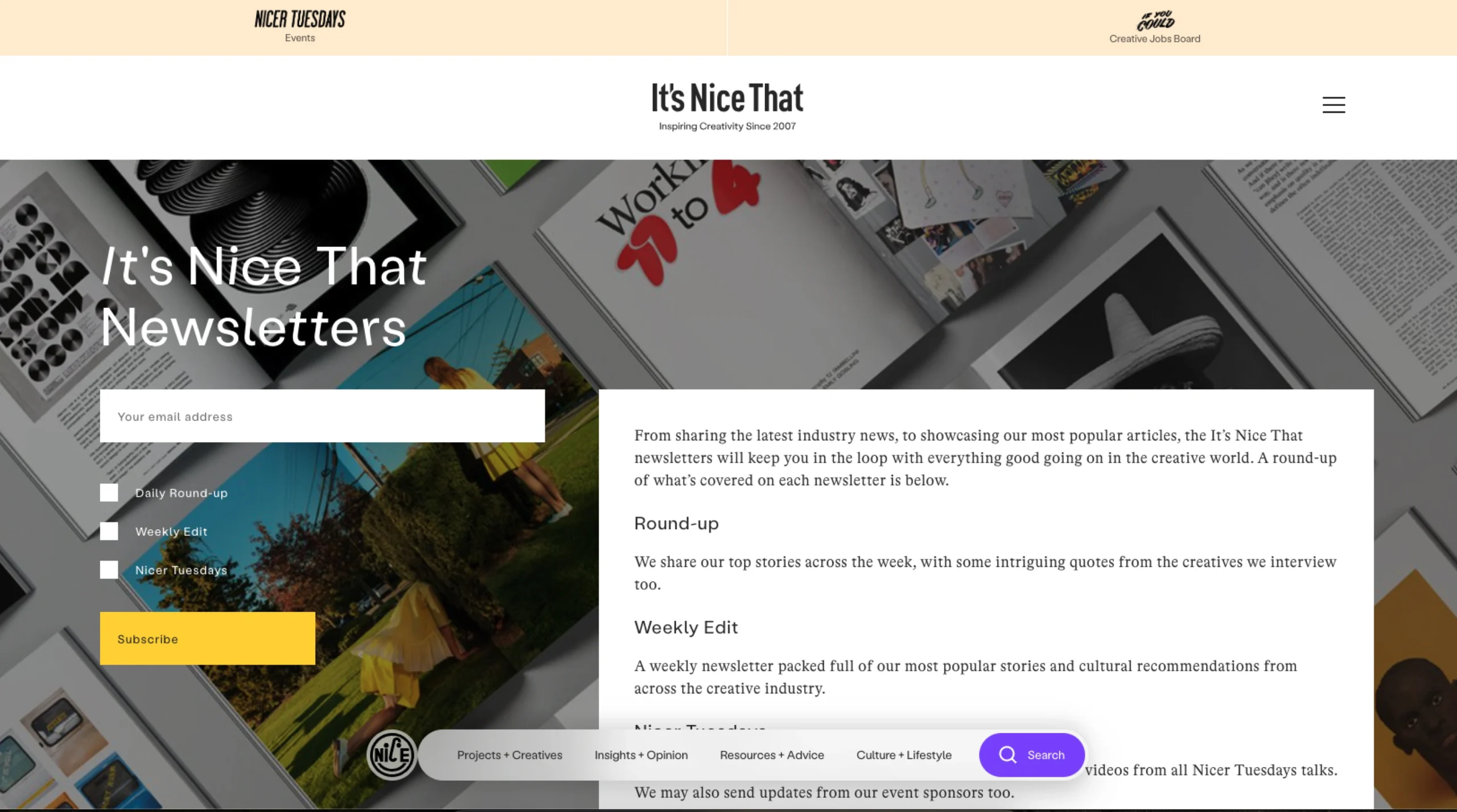 It’s Nice That Newsletters