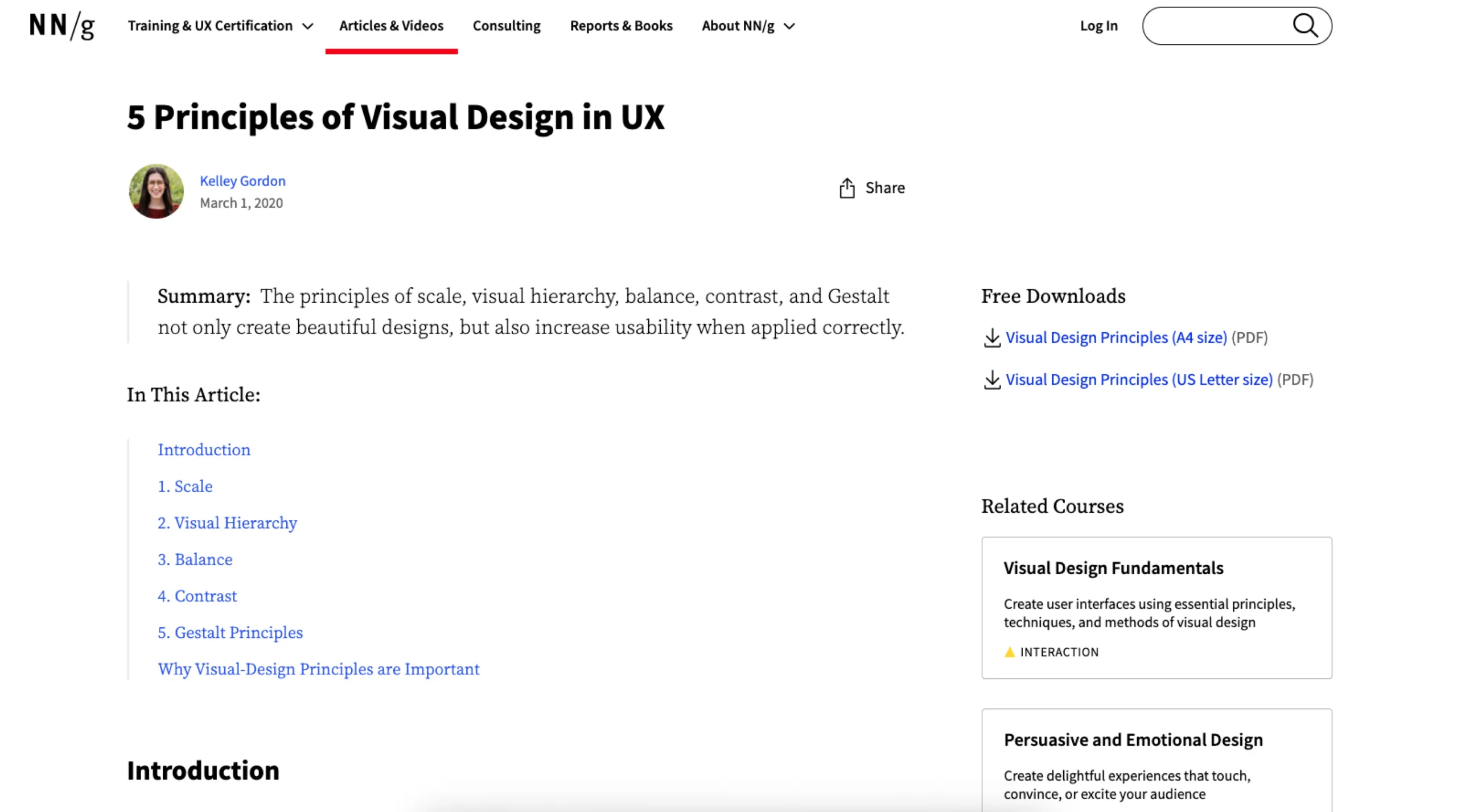5 Principles of Visual Design in UX – NNG