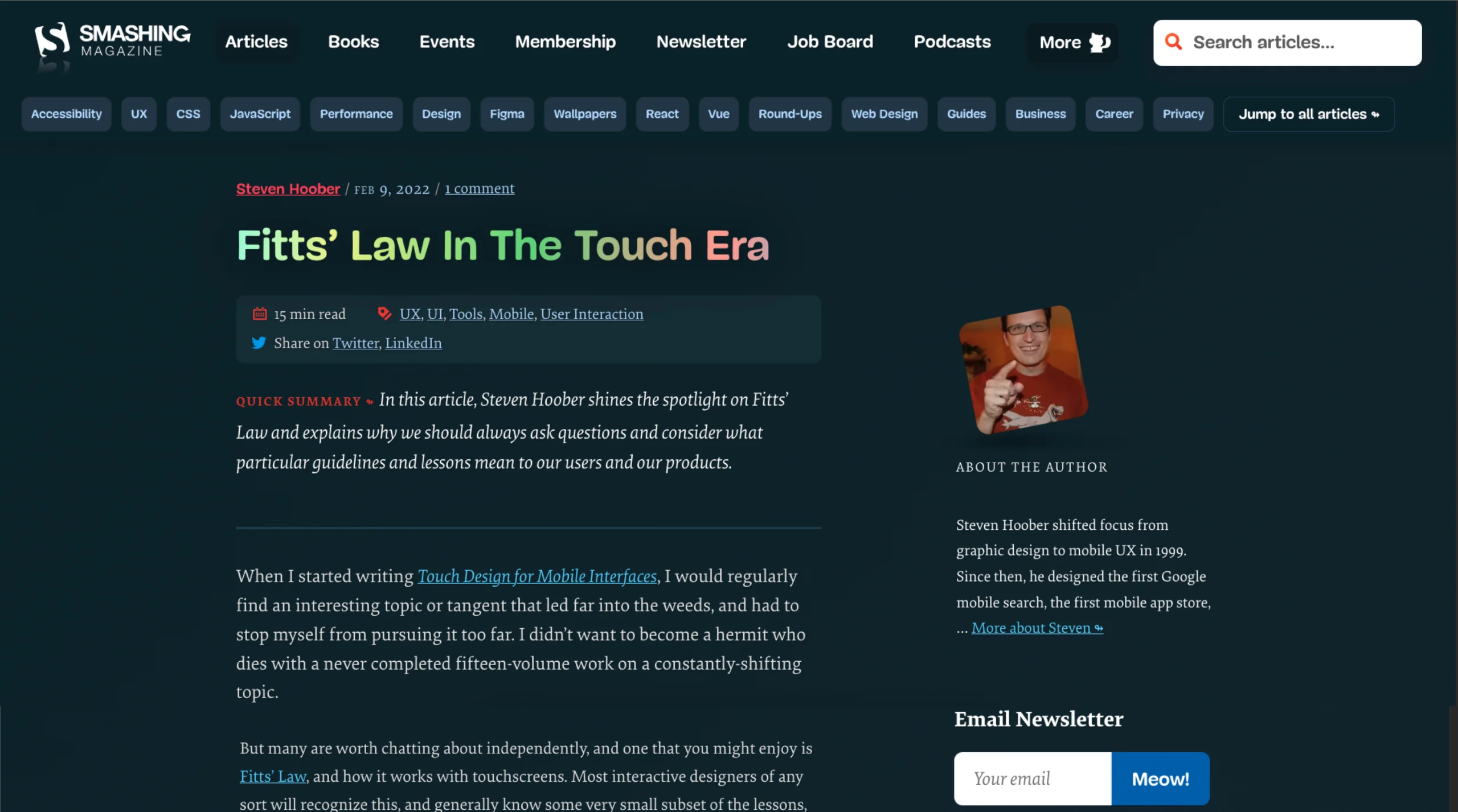 Fitts’ Law In The Touch Era – Smashing Magazine