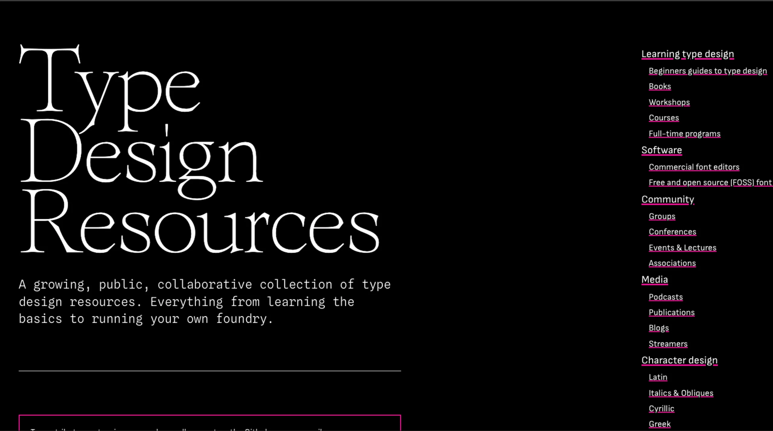 Type Design Resources