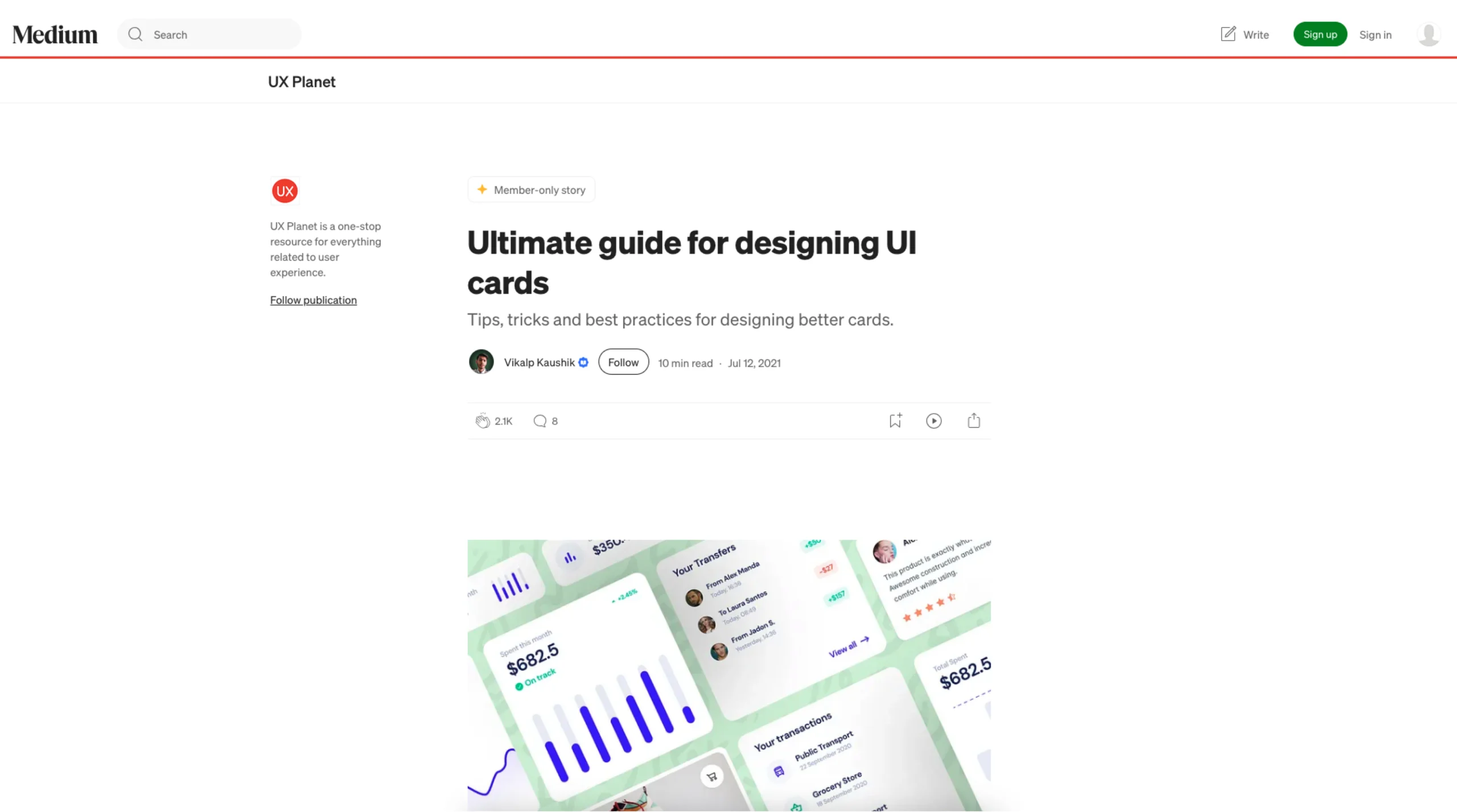 Ultimate guide for designing UI cards