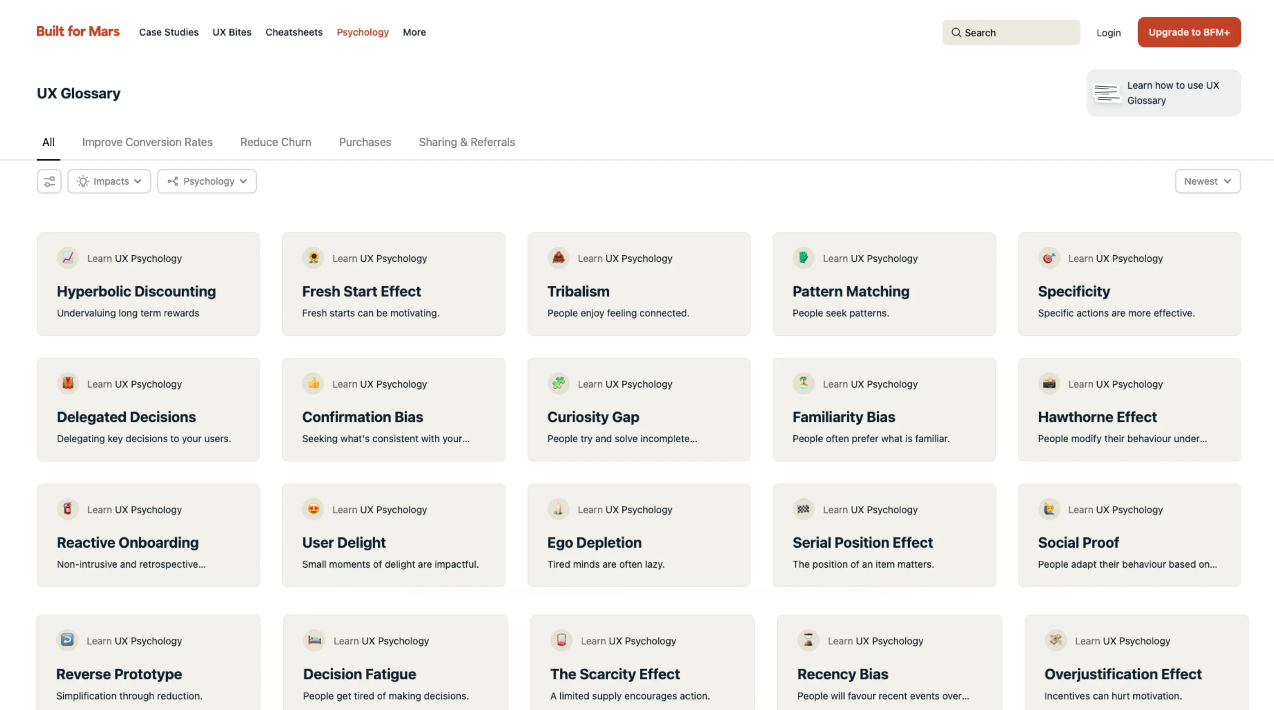 UX Psychology Glossary 