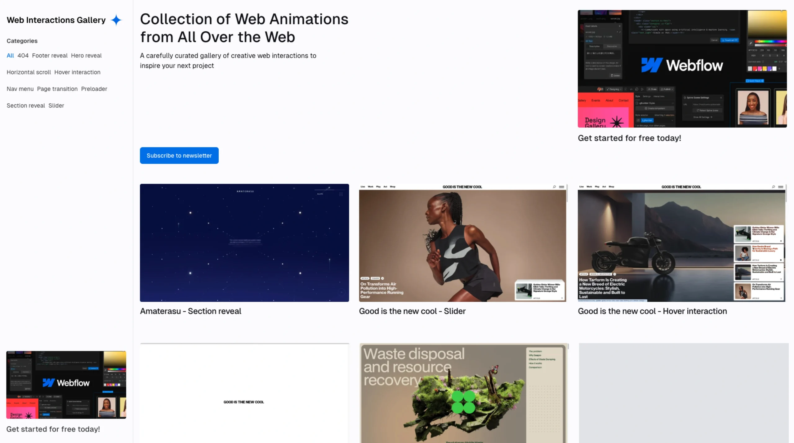 Web Interactions Gallery