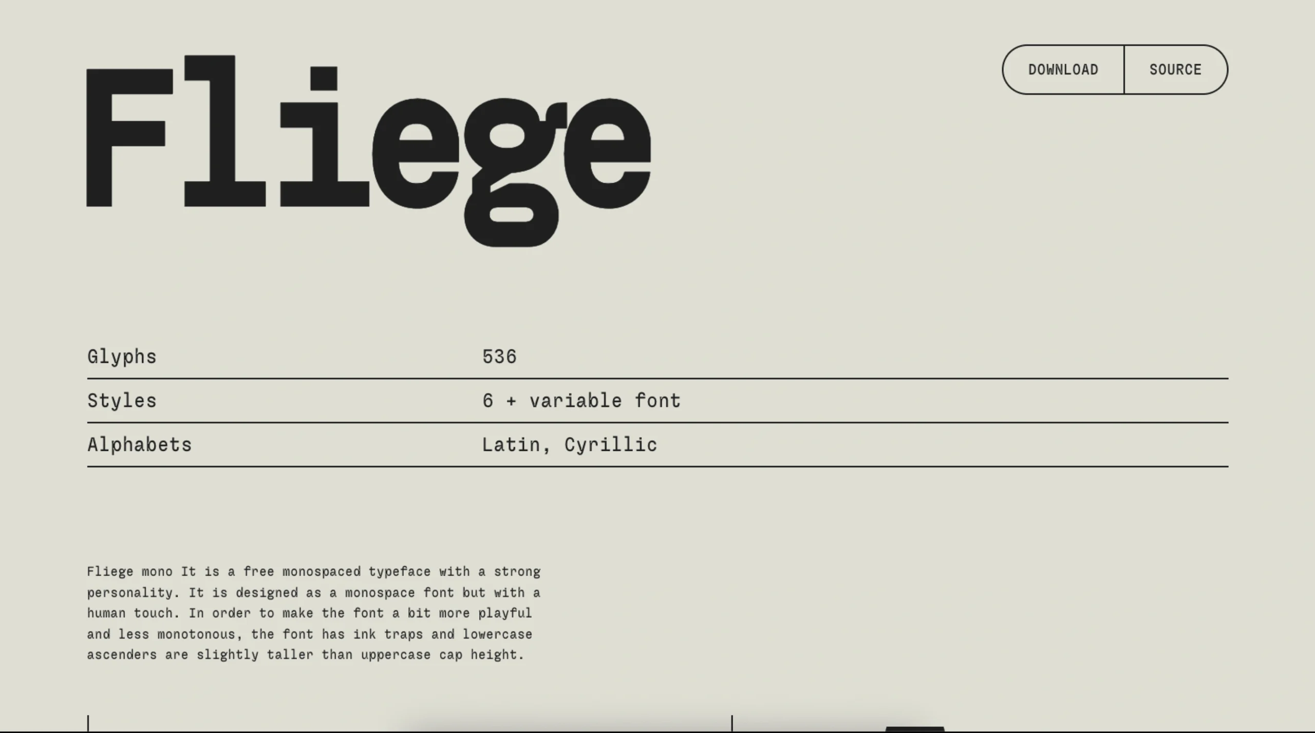 Fliege Mono – Free Font