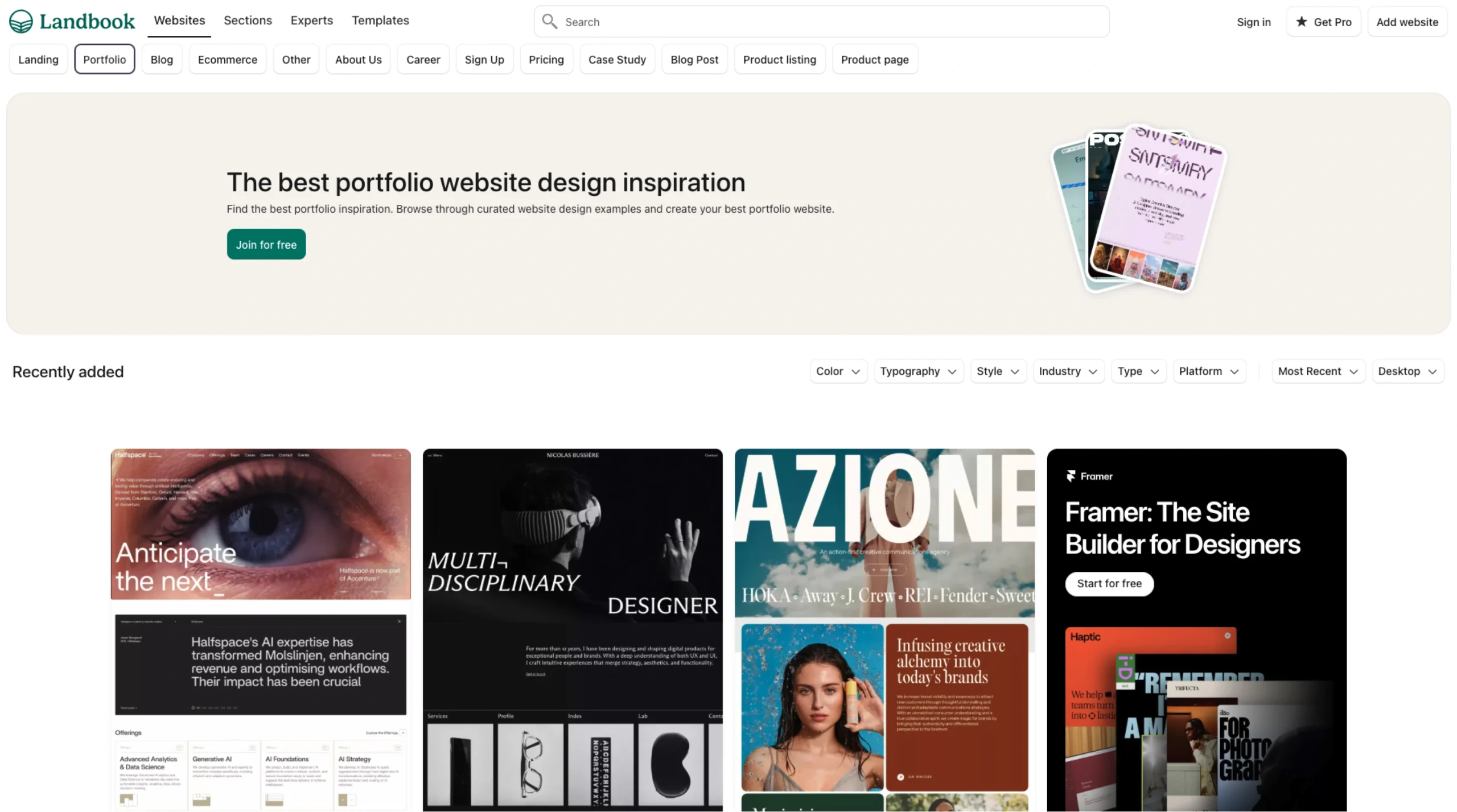 Land‑Book – Portfolios