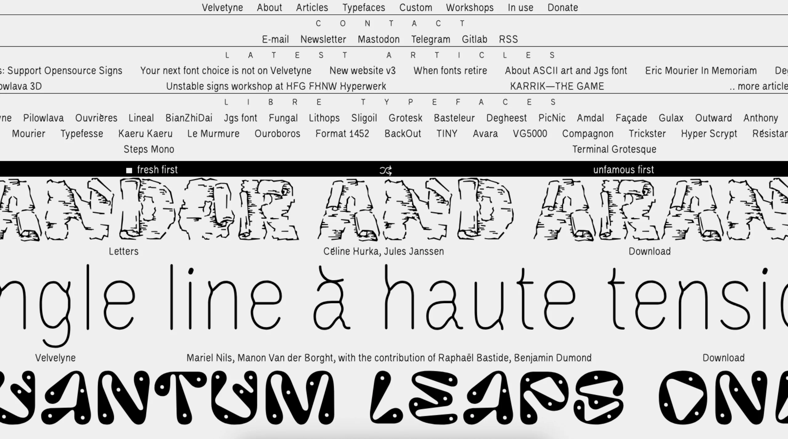 Velvetyne – Fonts Collection