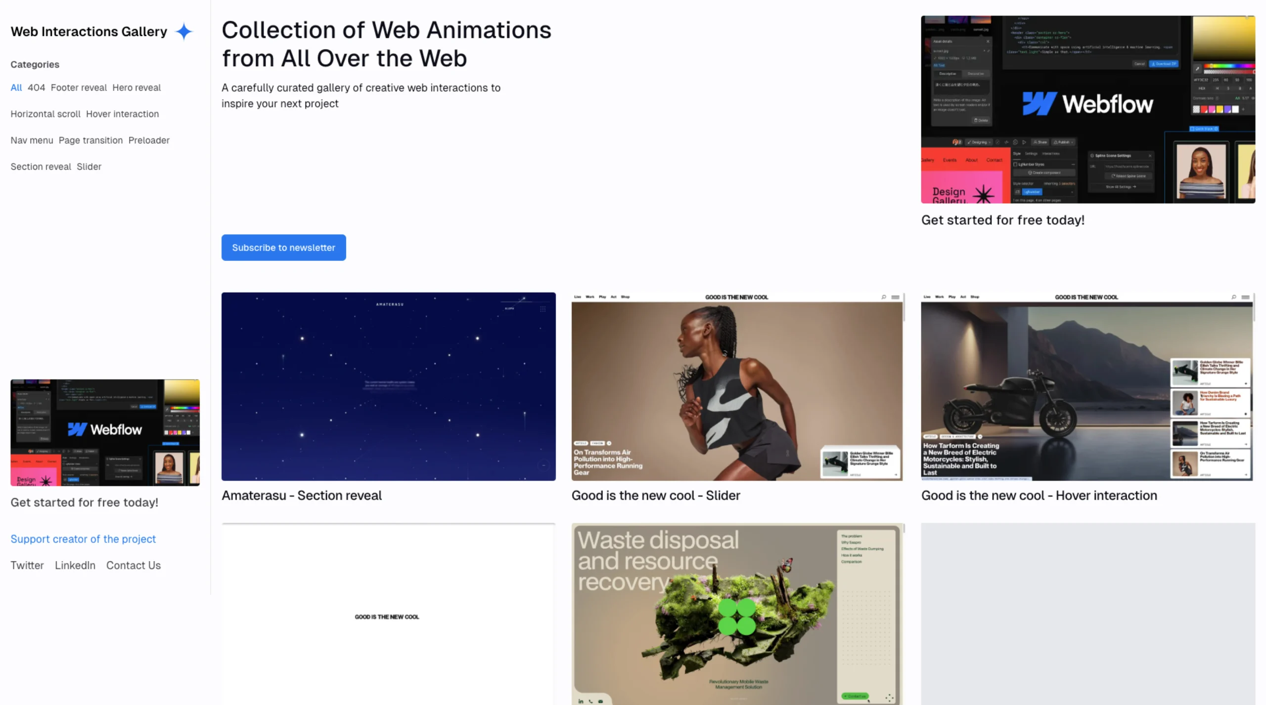 Web Interactions Gallery