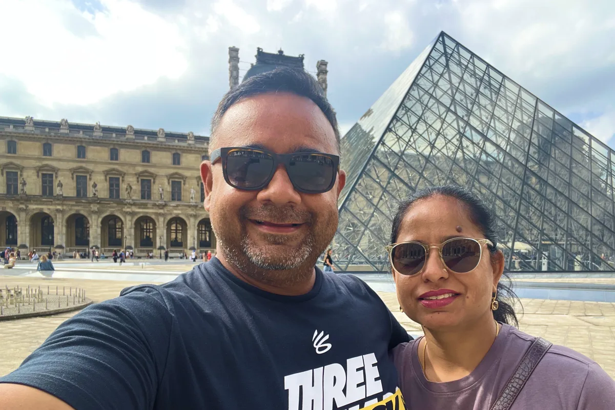 Rupa and I at Louvre Museum