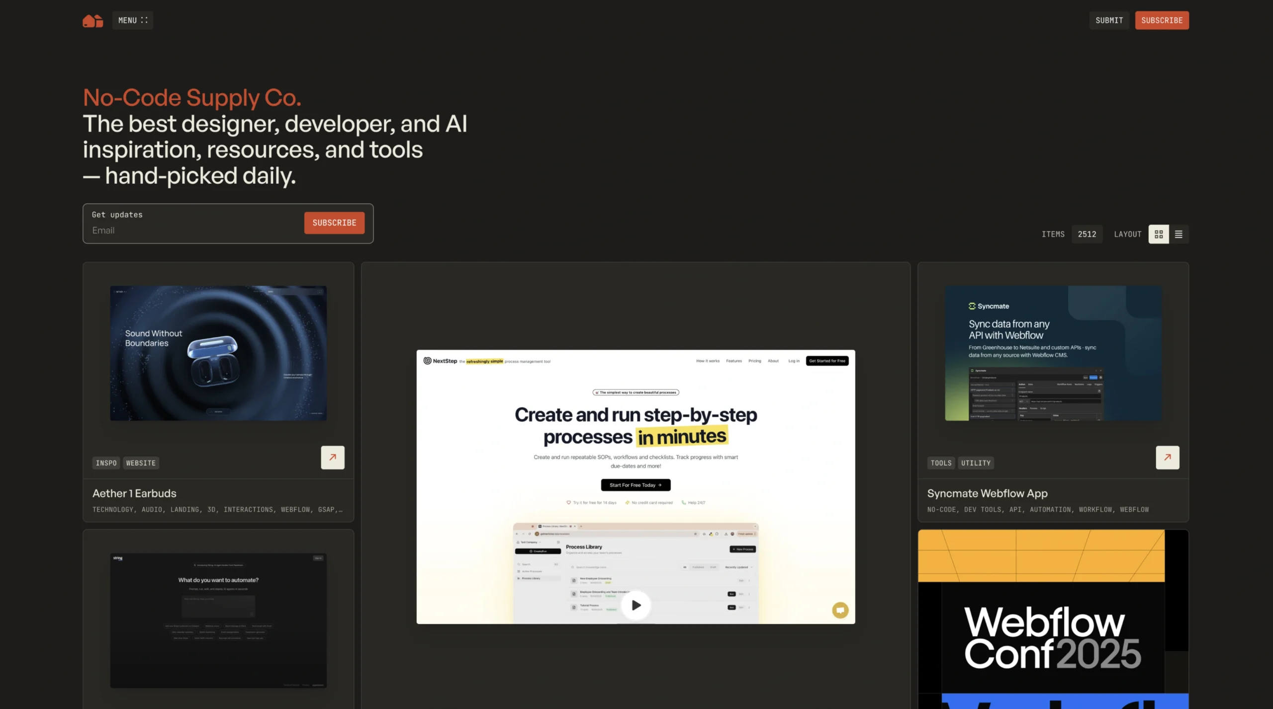 No‑Code Supply Co - UI UX Showcase